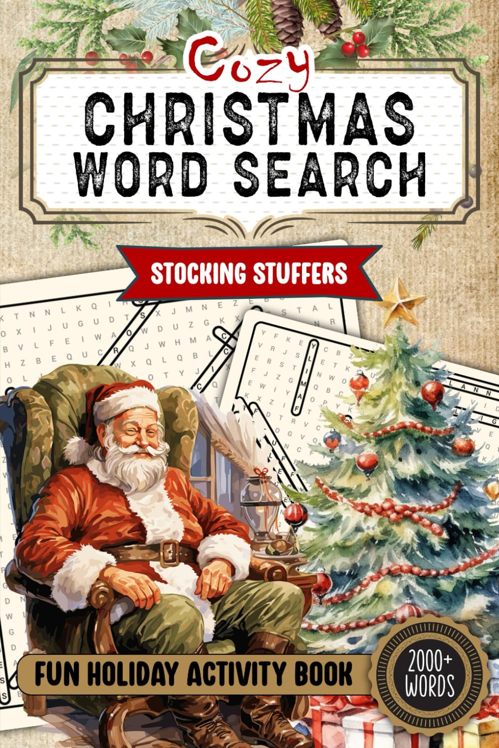 Stocking Stuffers: Cozy Christmas Word Search: Fun Holiday Activity Book for Adults, Teens, kids and Seniors, Christmas Gifts ideas Stocking Stuffers