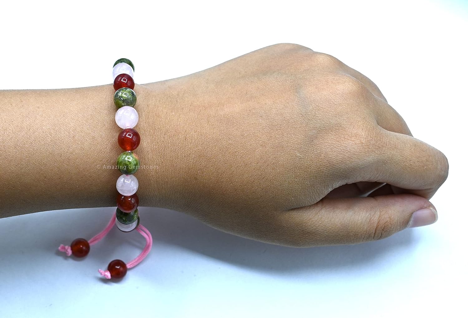 Bracelet for Fertility Luck Manifestation - Fertility Crystals Carnelian Unakite Rose Quartz Bracelet Set for Men Women Healing Calming Anxiety Stress Relief Gifts (Adjustable)