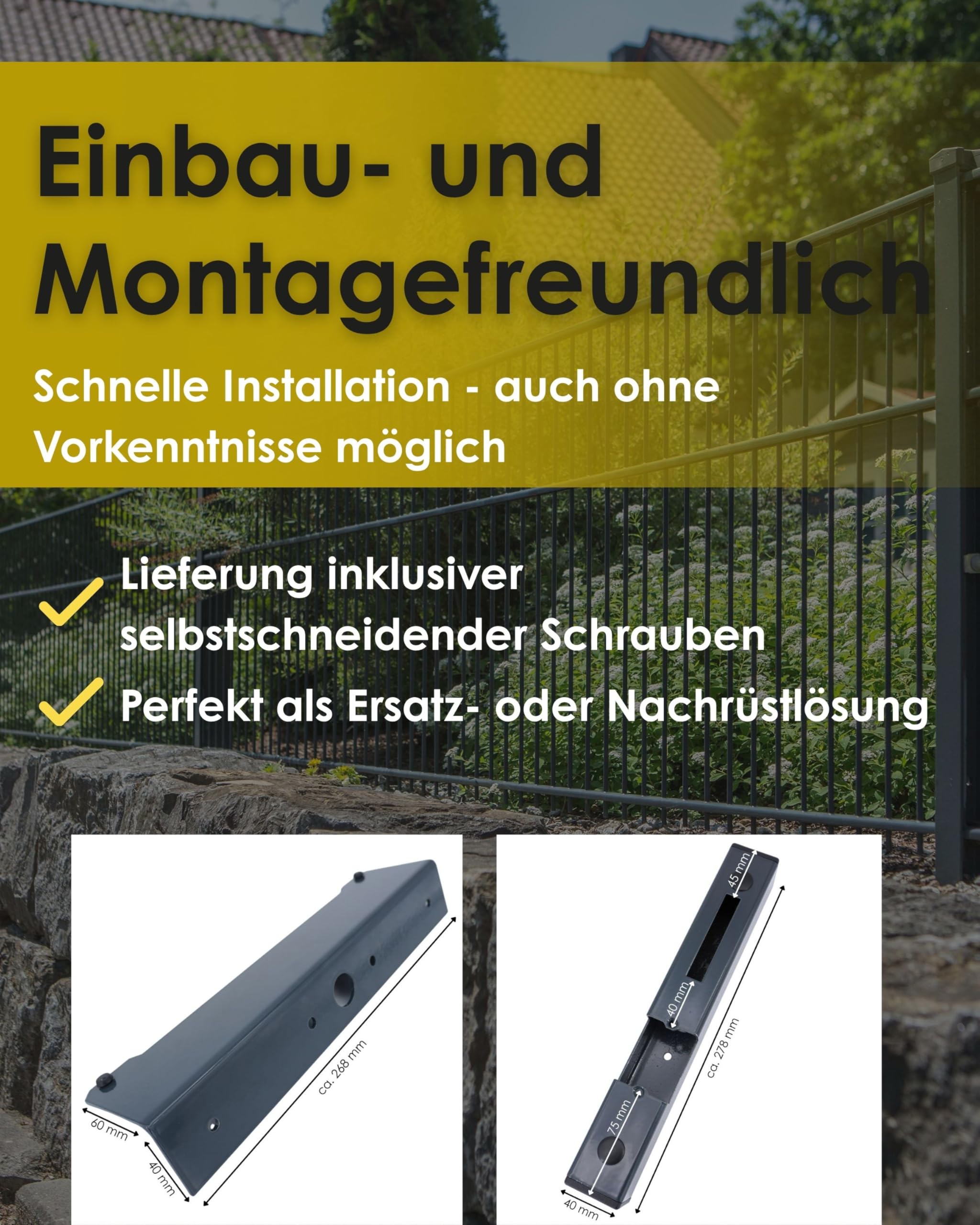 E-Öffner Elektroschlösser und Zaunsysteme verstellbare Falle | Anthrazit I Pulverbeschichtete Oberfläche I Stahl