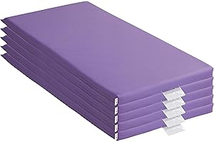 ECR4Kids SoftZone Rainbow Rest Mat, 2in, Sleeping Pad, Durable Rest Mat for Kids, Purple, 5-Piece