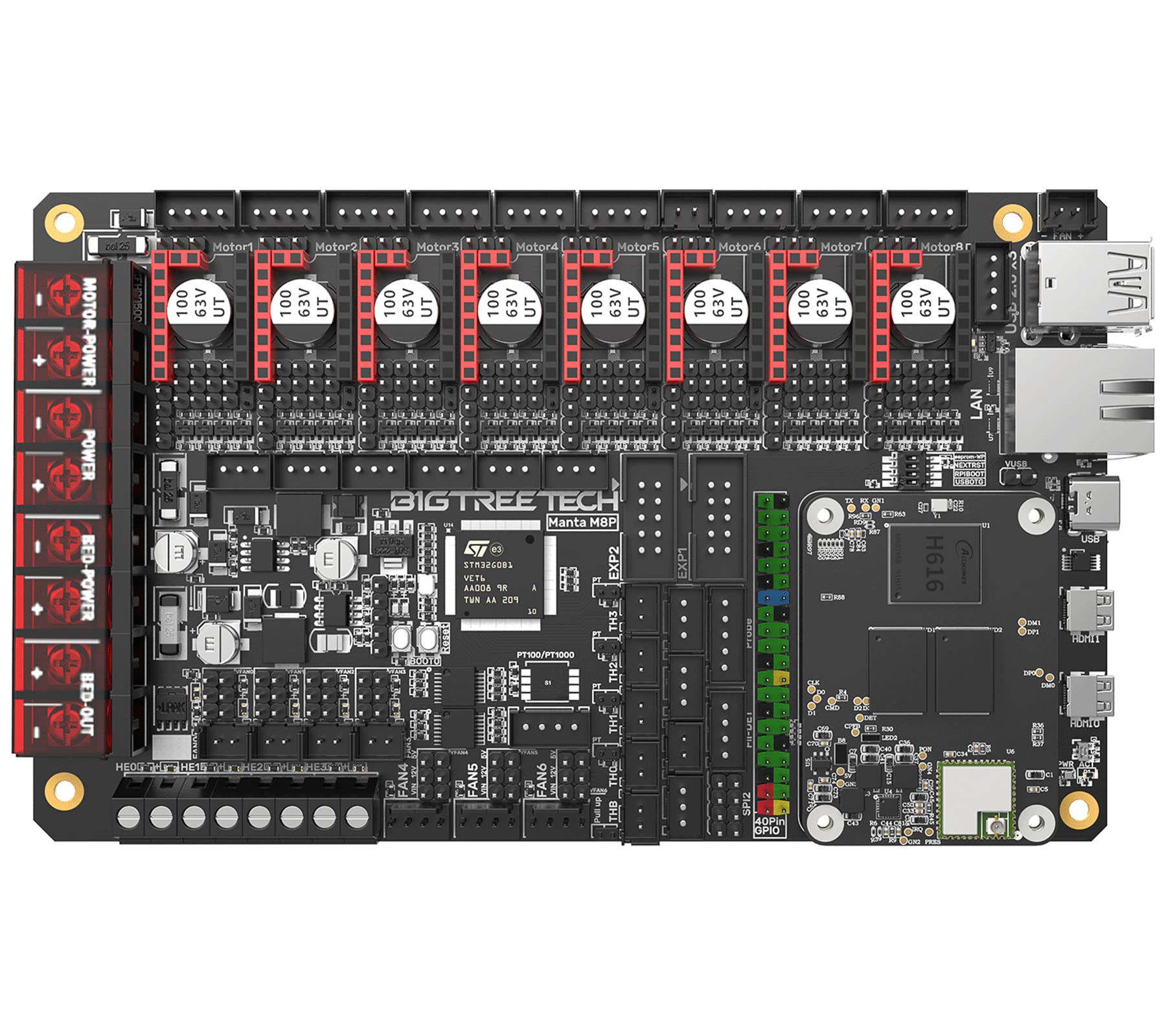 Buy BIGTREETECH Manta M8P V1.0 Control Board 32Bit, Integrated Motoard ...