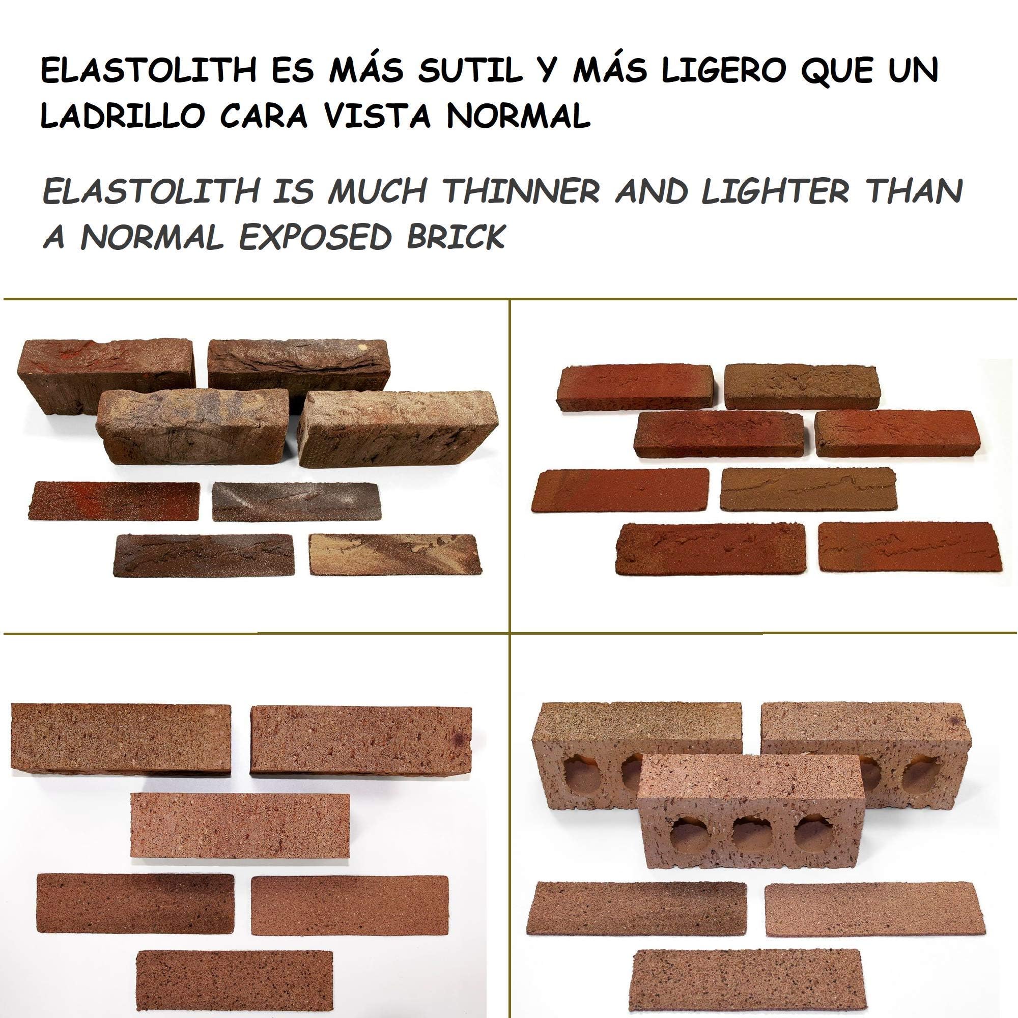 Elabrick Sahara, elastyczna cegła, listwy kwarcowe, 50 x 210 mm, cienkie płytki ścienne, łatwe nakładanie na płaszcz termiczny i zewnętrzny
