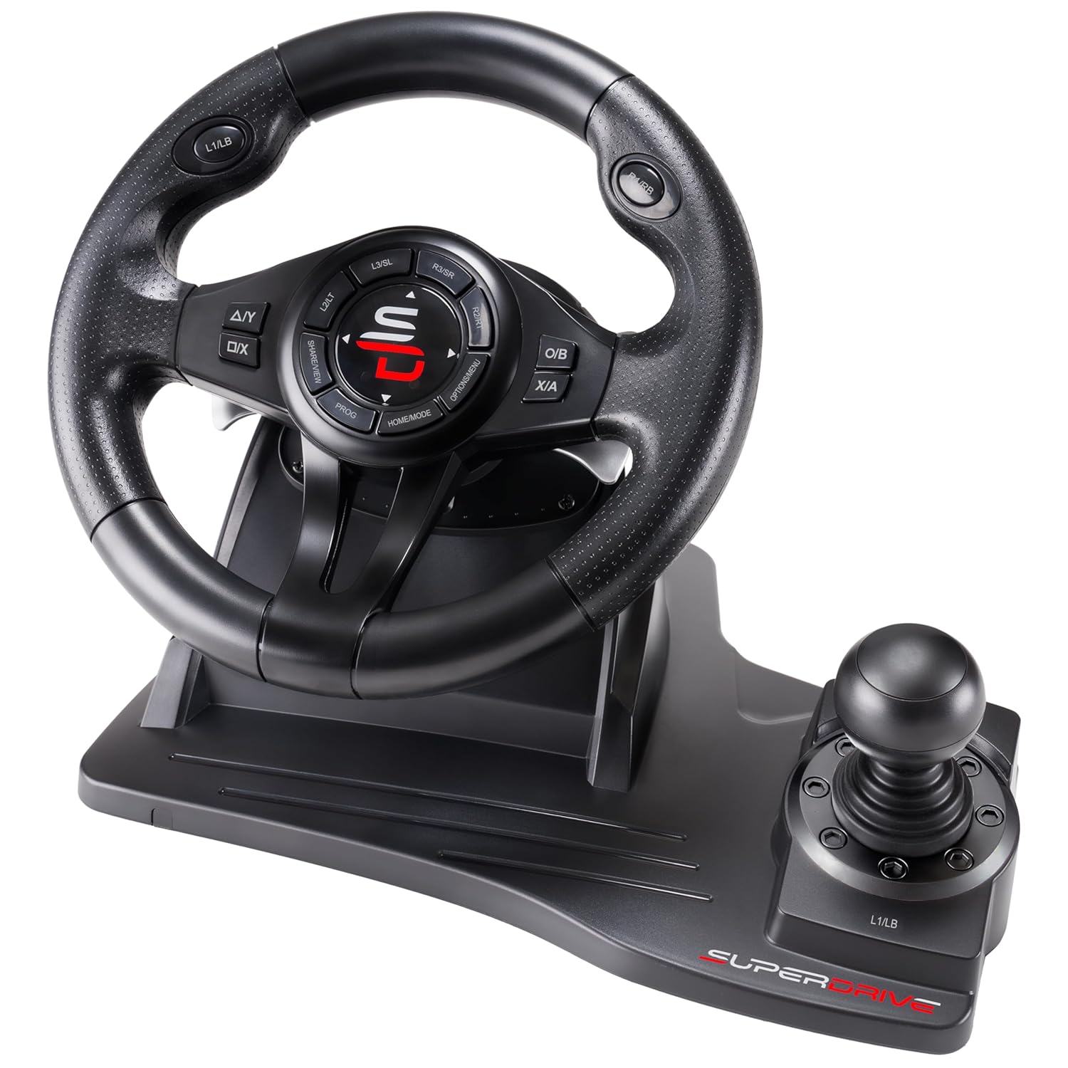 SUBSONIC Superdrive - GS550 steering wheel with pedals, paddles, shifter, vibration racing wheel for Switch 2, Switch, Xbox Serie X/S, PS4, Xbox One, PC