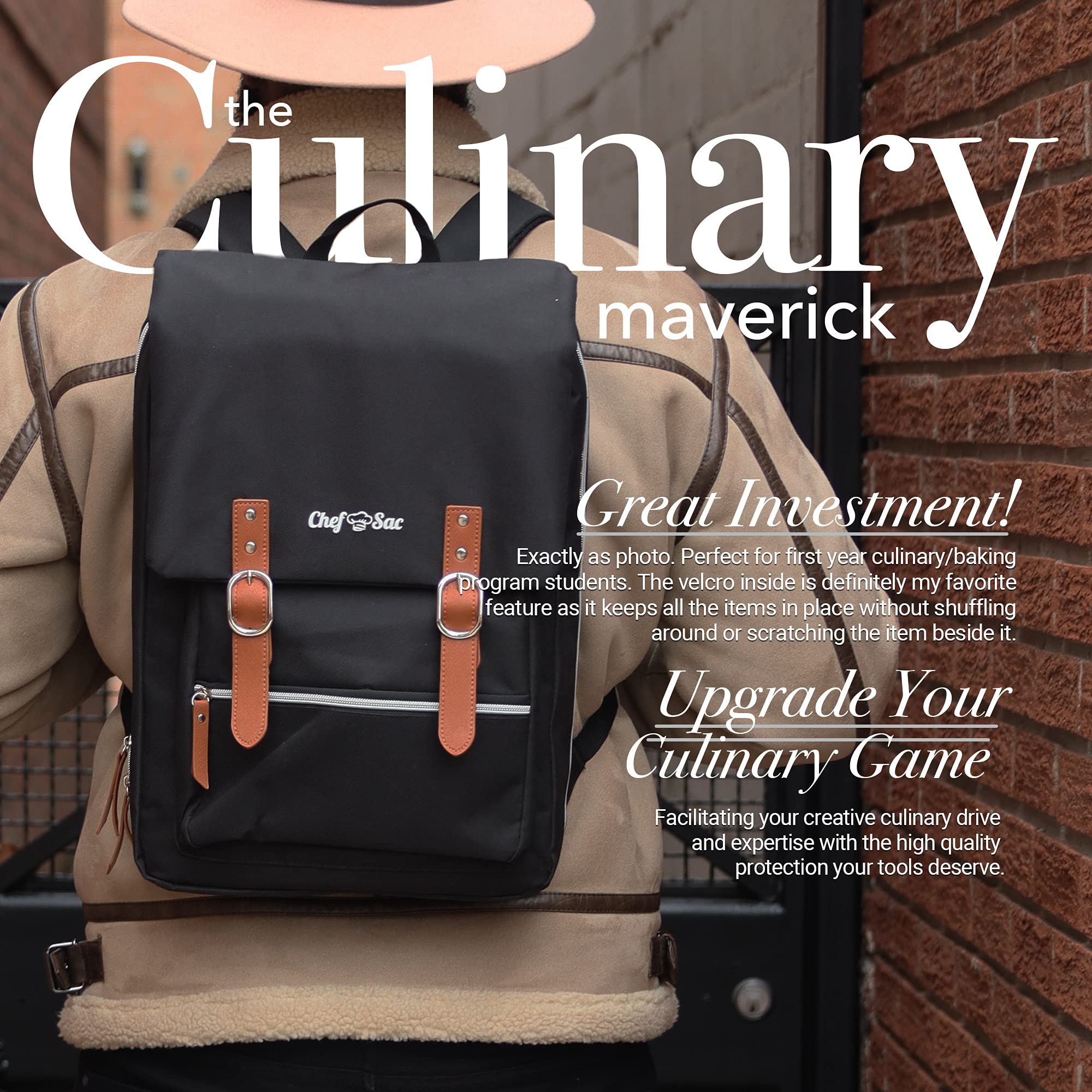 Chef Knife Bag Vintage Backpack 30+ Pockets for Knives and Chef Tools