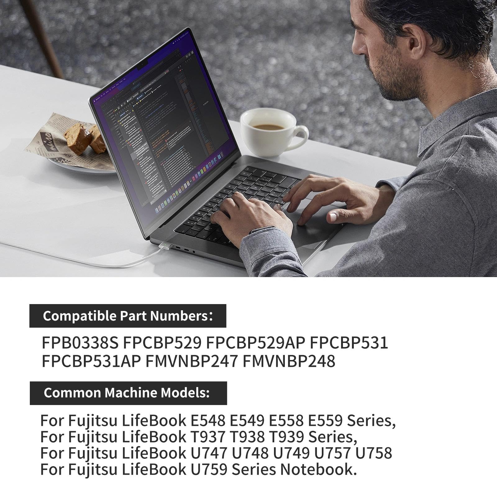 FPB0338S FPCBP529 - Batteria per laptop Fujitsu LifeBook T937 T938 T939 E448 E449 E458 E459 E548 E549 E558 E559 E4411 E4511 E5410 5411 E5510 E5511 U747 U748 U749 U757 U758 U759 U7410 U7510
