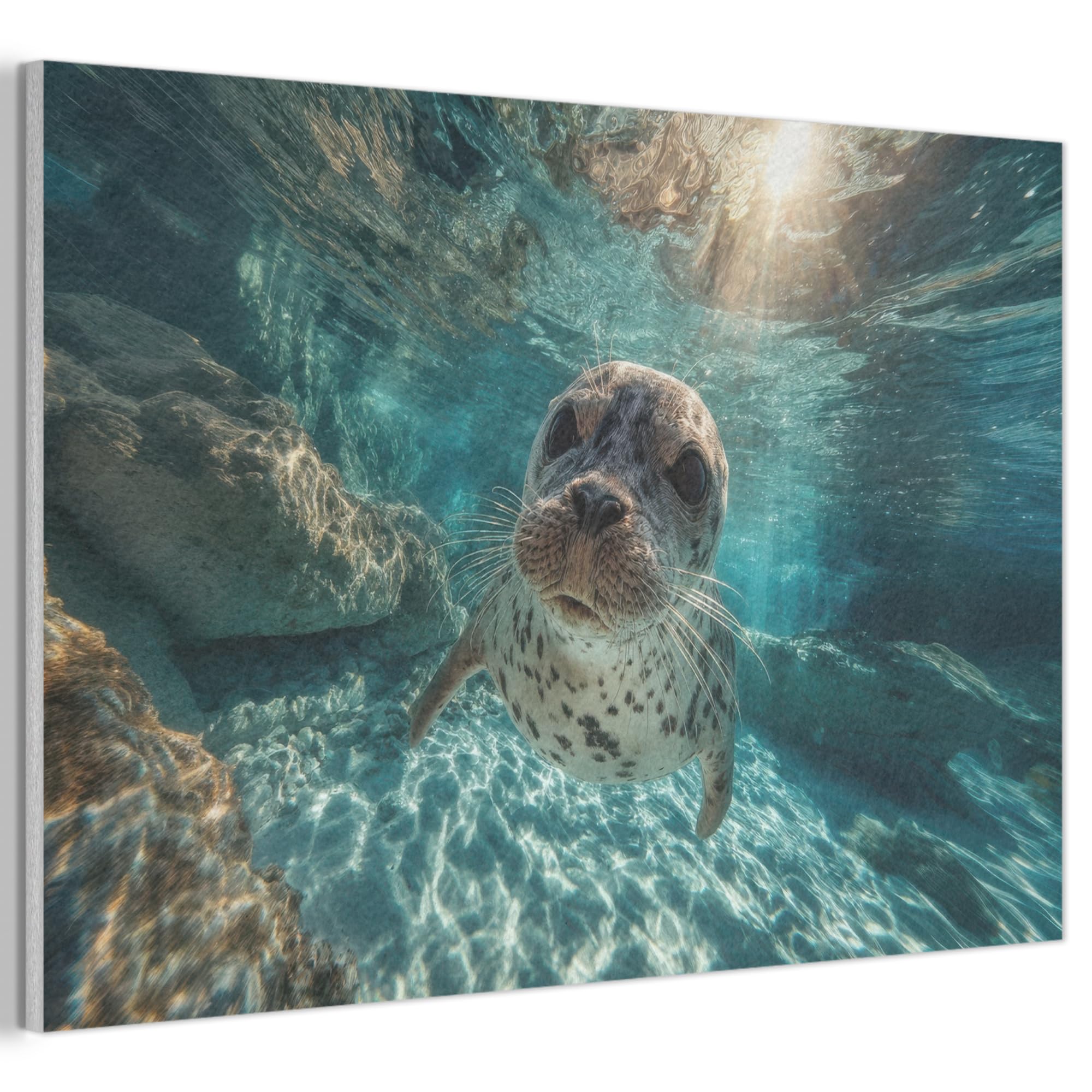 MuchoWow© Felt Panel 90x60 cm Room Style Piece Wallfillers Visual Display Decoration Wall Art Seal - Water - Blue