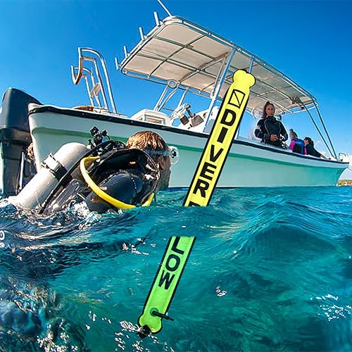 Miniatura 3 de fetty Boya de buceo, Salchicha de seguridad de buceo de 3.77 pies, Equipo de seguridad de buceo, Boya de buceo con palo de luz, Boya de buceo de