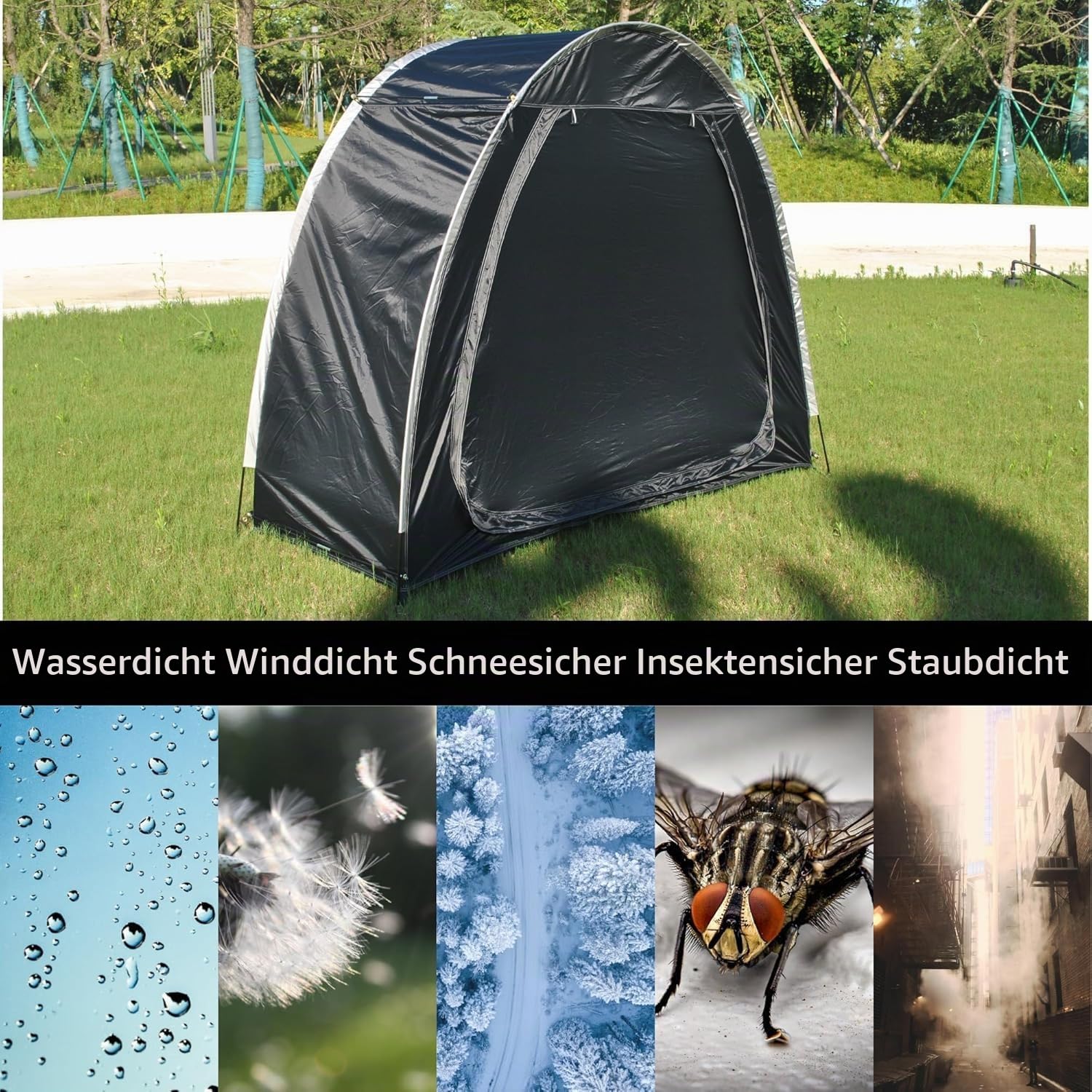 Fahrradzelt Outdoor Lagerung Wasserdicht - Schwerlast Fahrradabdeckungen für 2 Fahrräder - Fahrrad Pop-Up Zelt für Camping, Fahrräder, Motorräder, ATVs, Garage, Reisen
