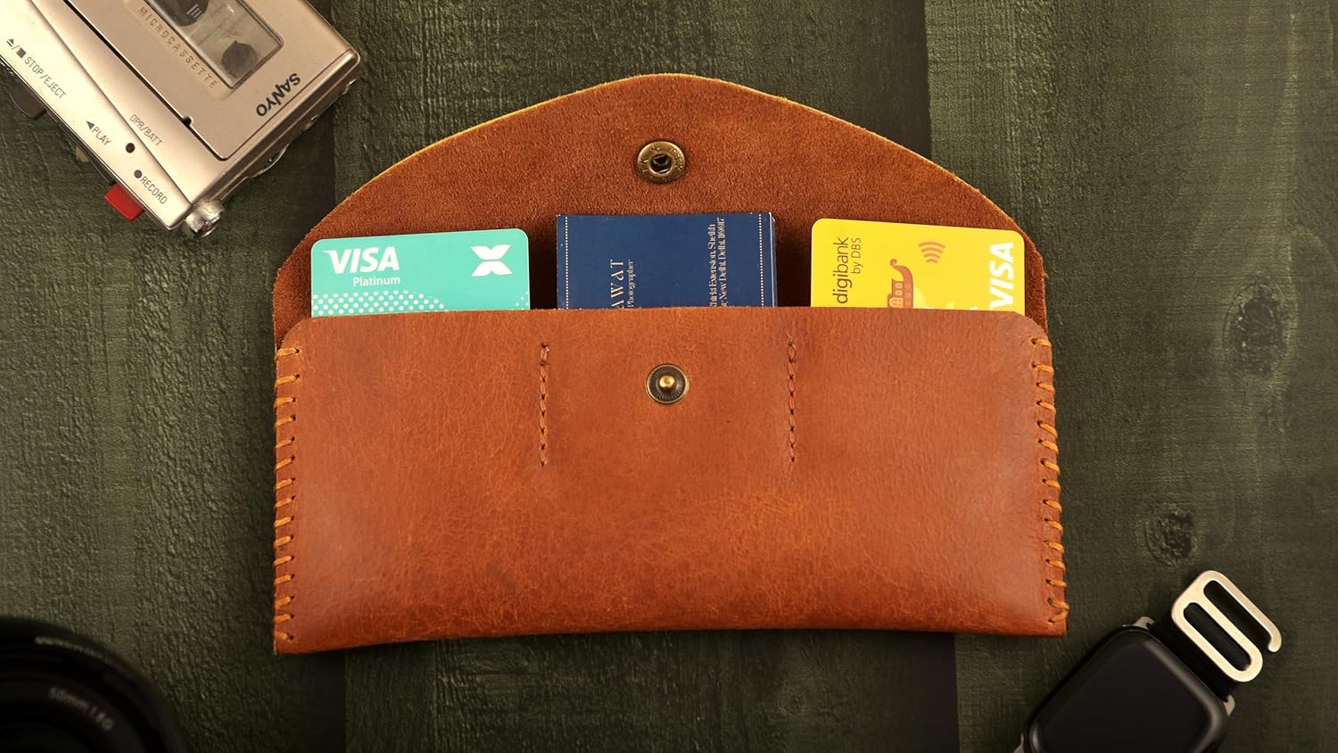 Leather Currency Pouch, Money Bag, Credit Card Wallet, Genuine Leather Currency Organiser For Men & Women, Dollar Bills Organiser, Money Pouch, Cash Bag- Handmade - Image 2