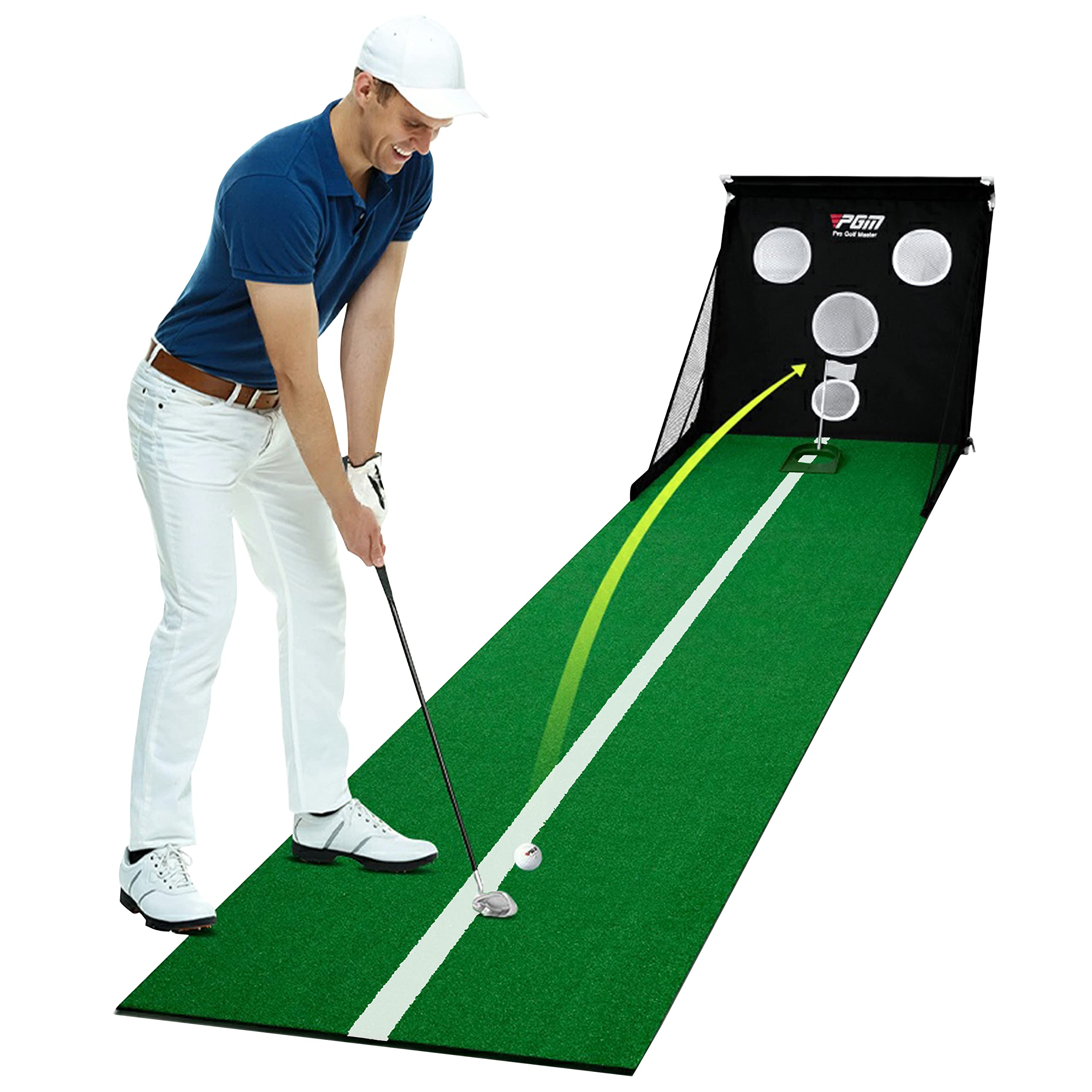 PGM Golf Putting Mat, Golf Nets for Backyard Driving with Ball Return