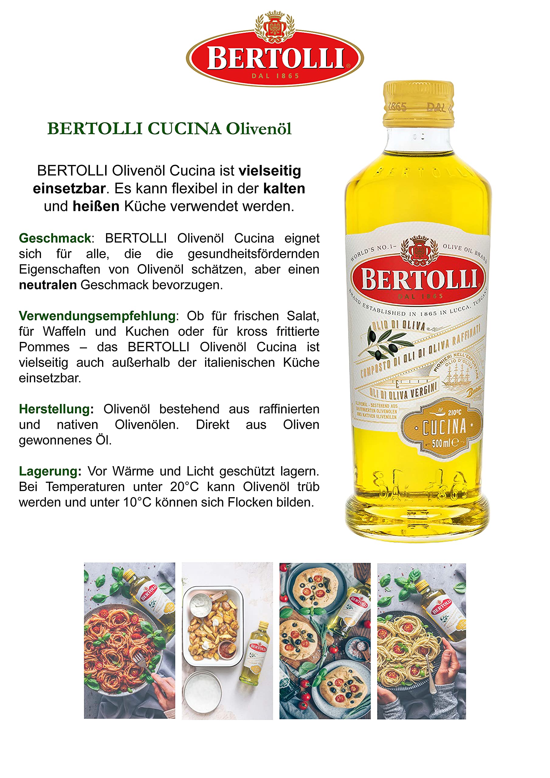 Bertolli Olio di Oliva Cucina, 500ml