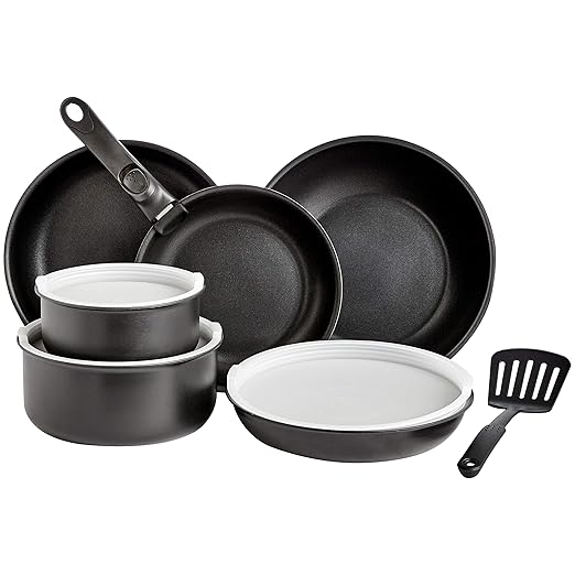 Buy AmazonBasics 11 Piece Nonstick Cookware Set with Induction Base