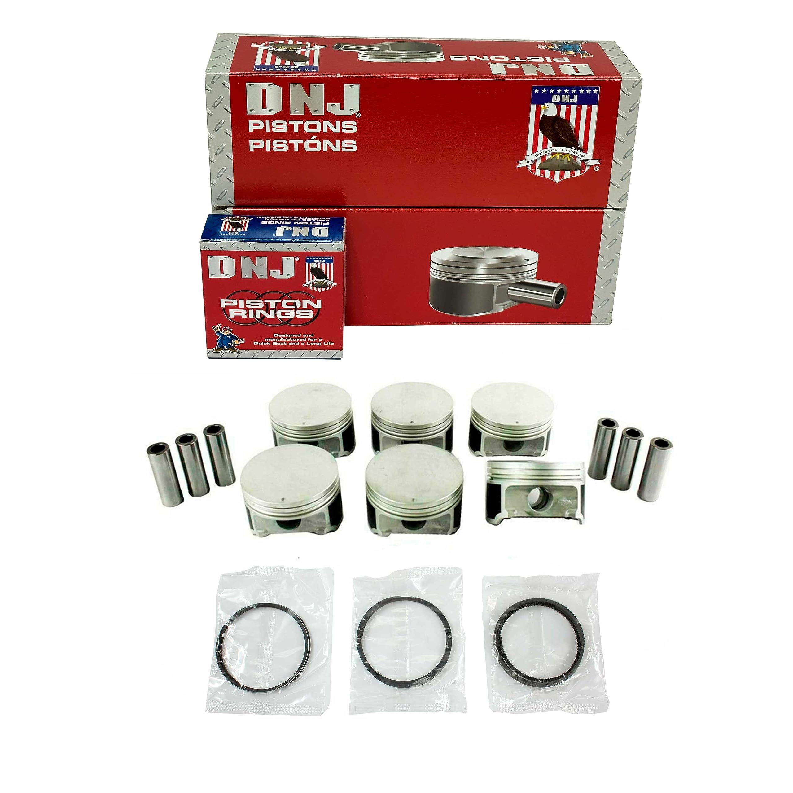 DNJ PRK4132 Piston and Ring Kit For 2005-2011 Ford Land Rover Mercury Explorer Explorer Sport Trac LR3 Mountaineer Mustang Ranger 4.0L V6 SOHC 12V