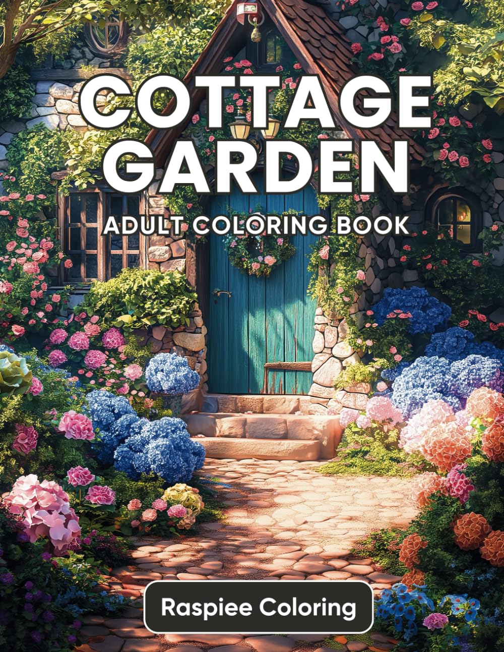 Enchanted Cottage Garden: Adult Coloring Book with Fairytale Houses, Whimsical Blooms, Charming Garden Scenes for Stress Relief and Relaxation