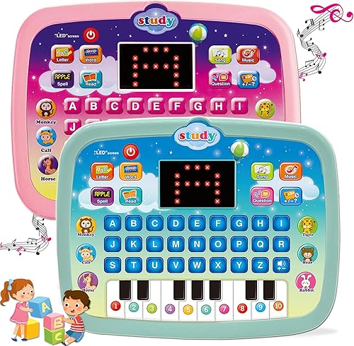 Wenbeier Almohadilla de aprendizaje para niños y niños pequeños con pantalla LED para enseñar alfabeto números palabras música matemáticas Wenbeier Almohadilla de aprendizaje para niños y niños pequeños con pantalla LED para enseñar alfabeto números palabras música matemáticas