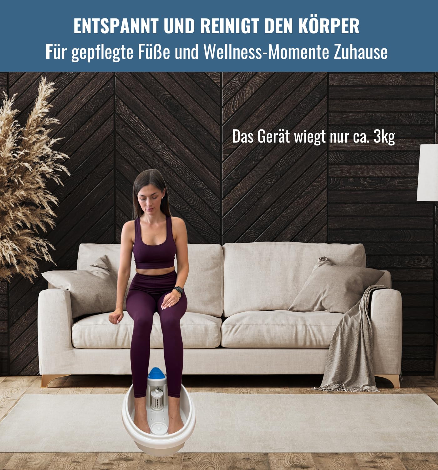 Fuß-Elektrolyse-Bad Komplett-Set mit Ionen-Technologie, Wasserwanne und Fußbad-Schüssel für Wellness und Fußpflege Zuhause, entspannt und reinigt | Hydrosana.