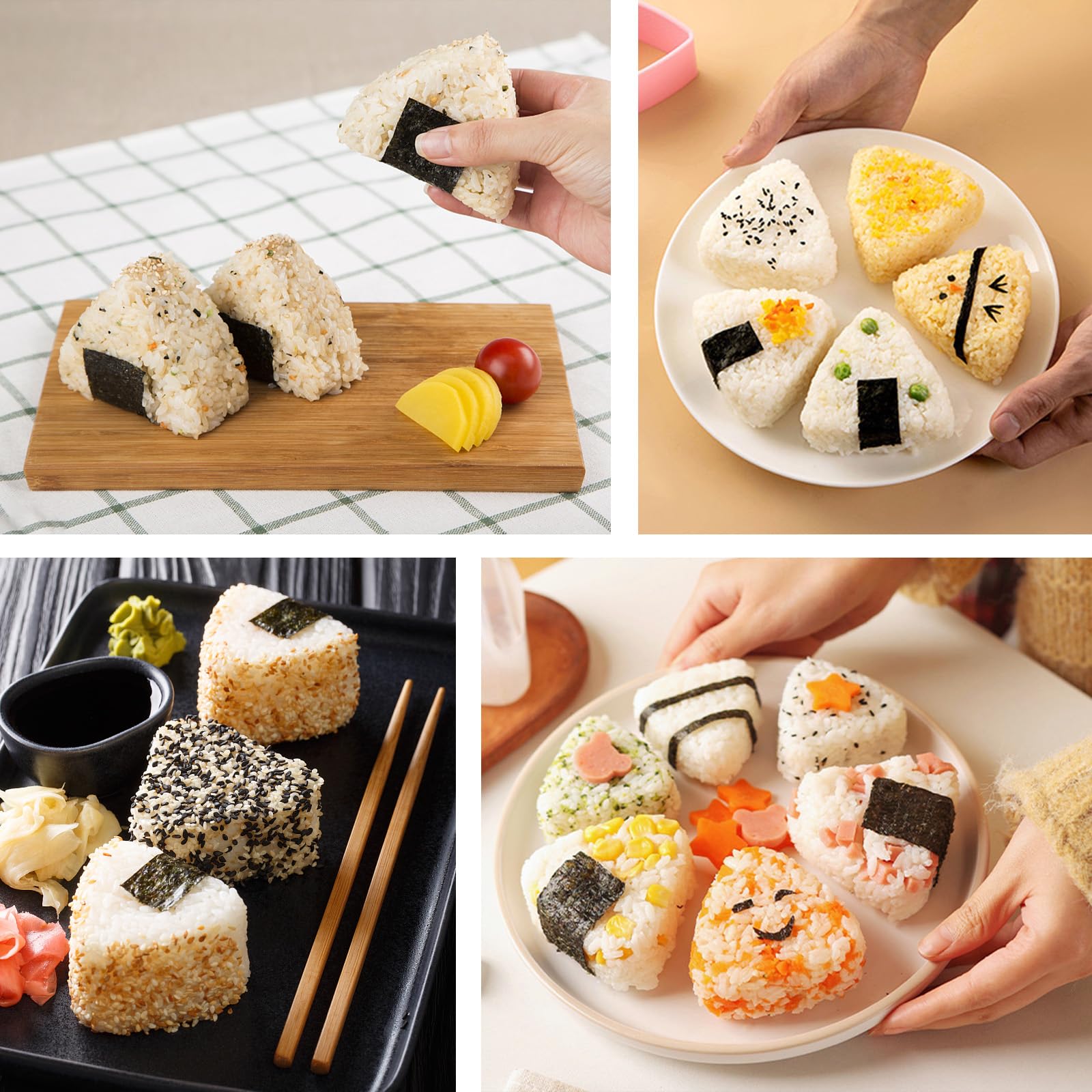 Driehoekige sushi-set, Onigiri-vorm, mallen voor het maken van Sushi