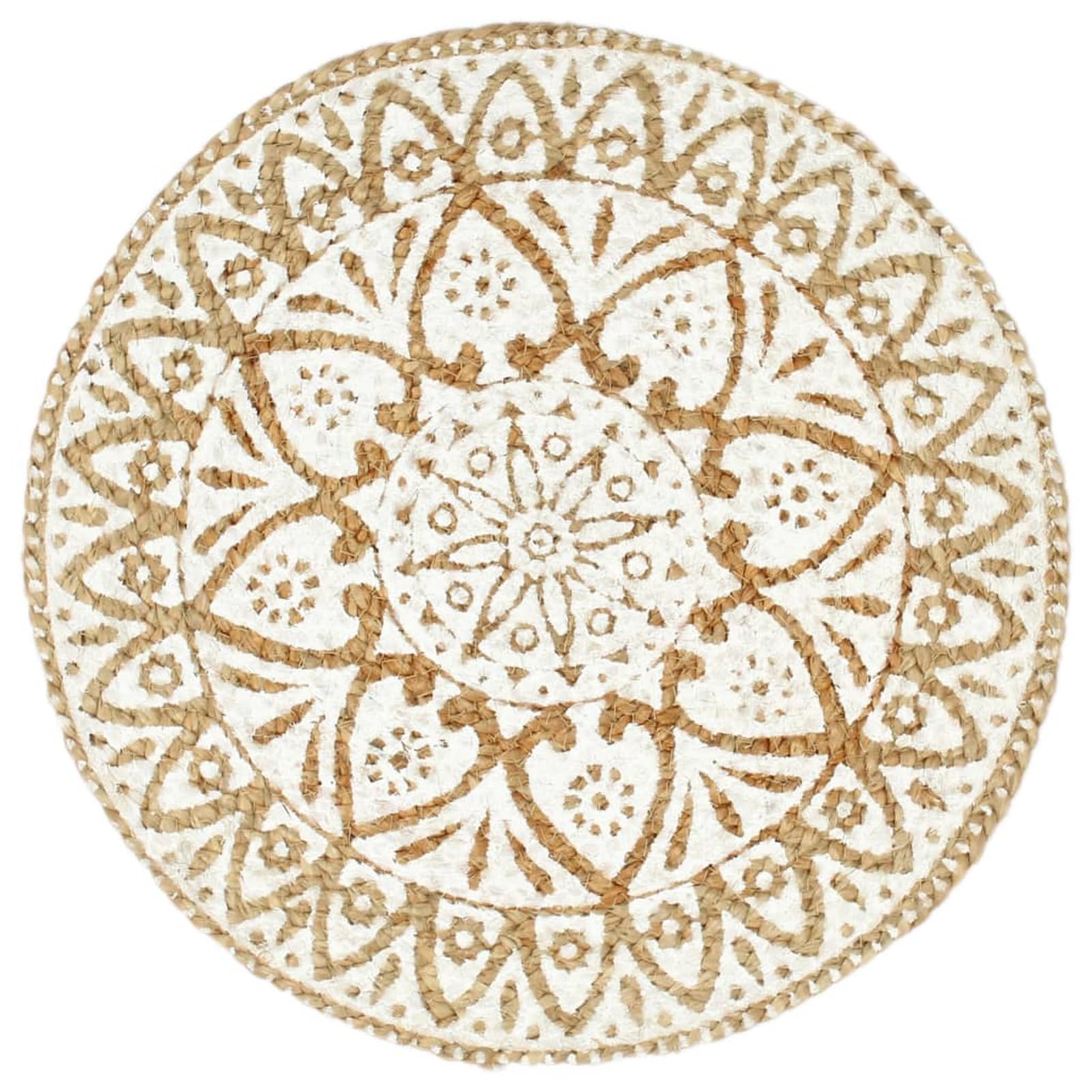 Mantel Individual 4 Unidades Redondo Yute Blanco 38 cm salvamanteles Individuales Antimanchas