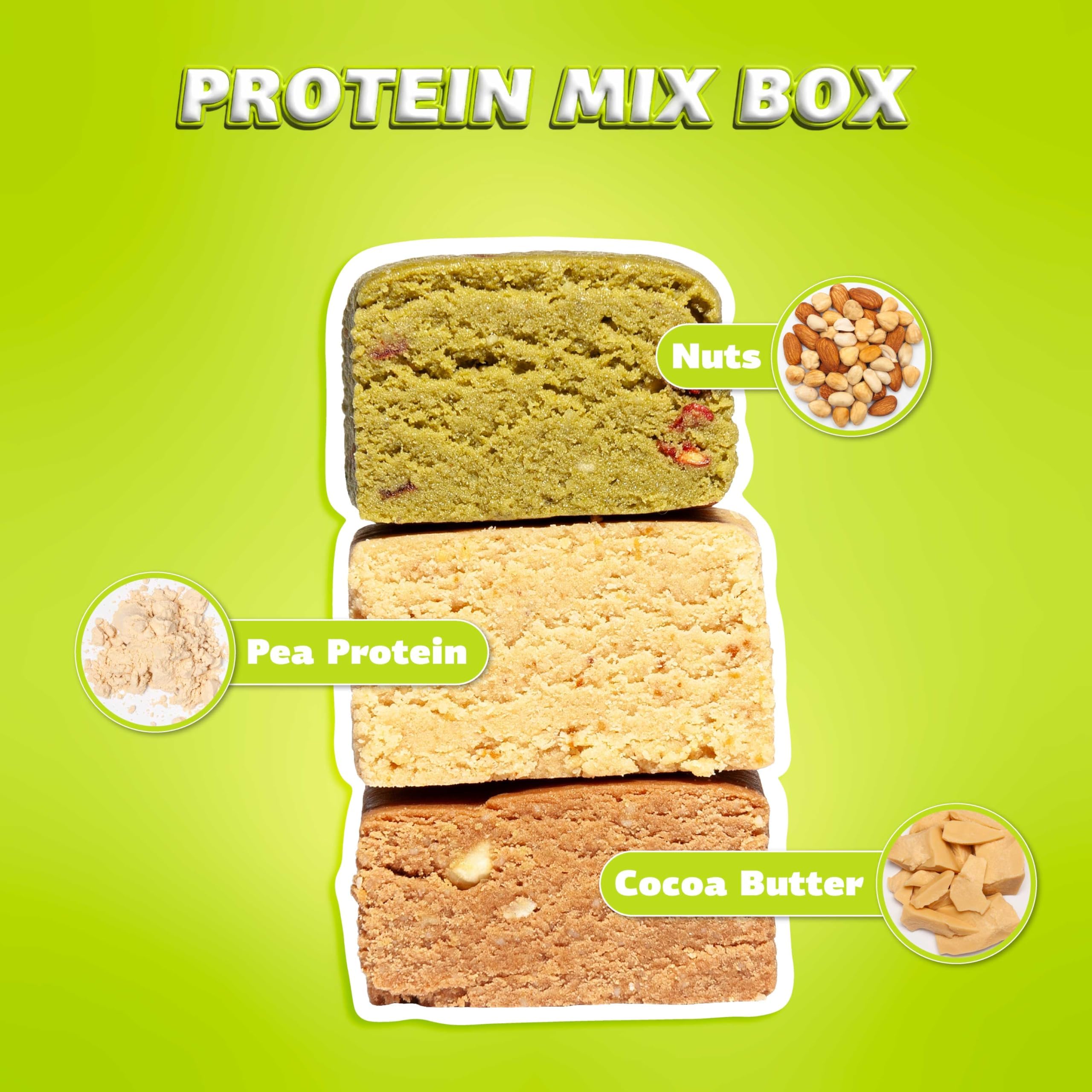 FIZI Protein Bar – Pack Variado 10 x 45 g – Barritas Proteicas con Proteína Vegana, Mínimo 11 g por Porción – Sin Gluten, Lactosa y Azúcar Añadido – Snack Proteico Surtido – Pack de Degustación