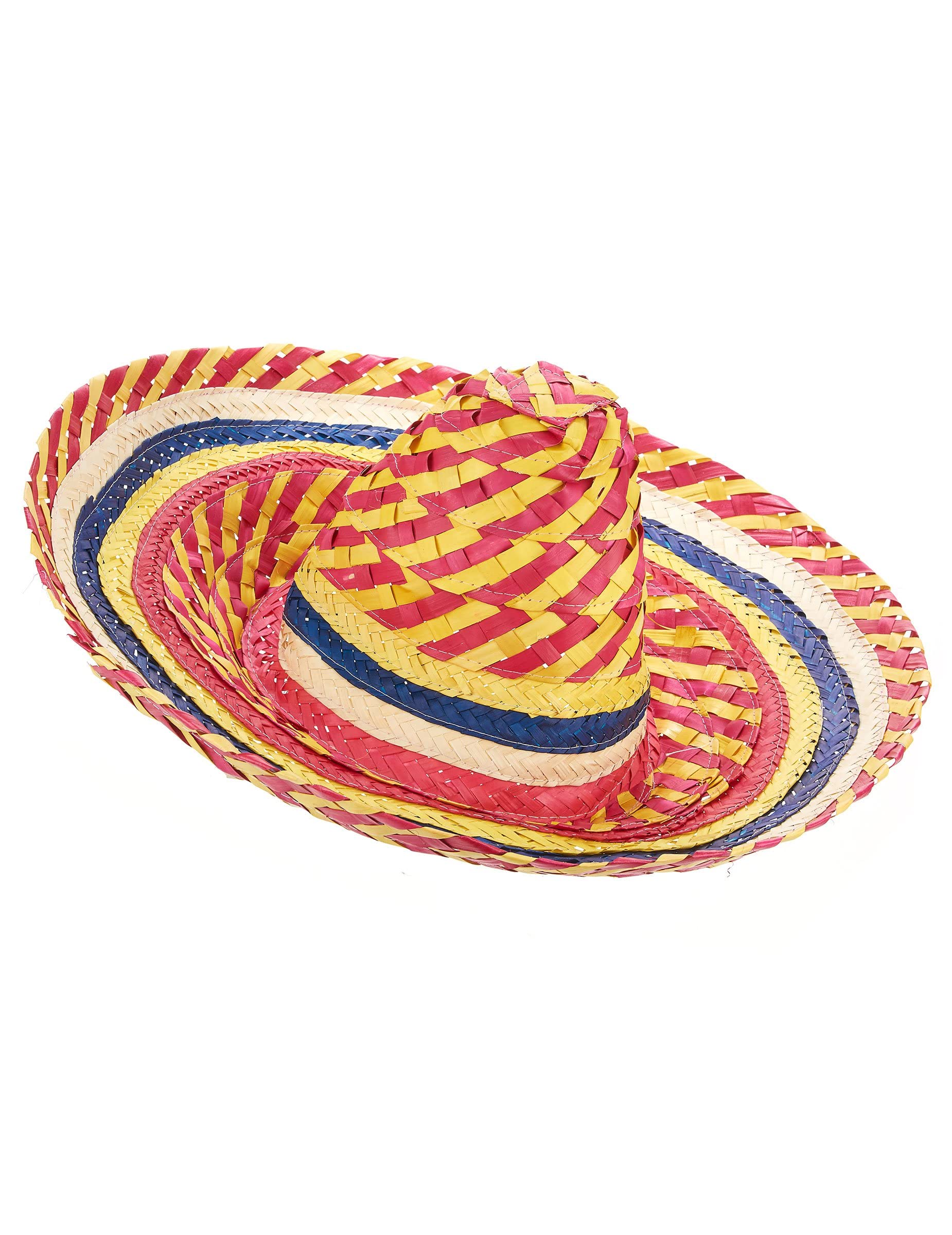 Mexikanischer Sombrero-Hut – Beige, Rosa, Blau – Kopfumfang 58 Cm – Perfekt Für Fiesta, Karneval & Kostümparty