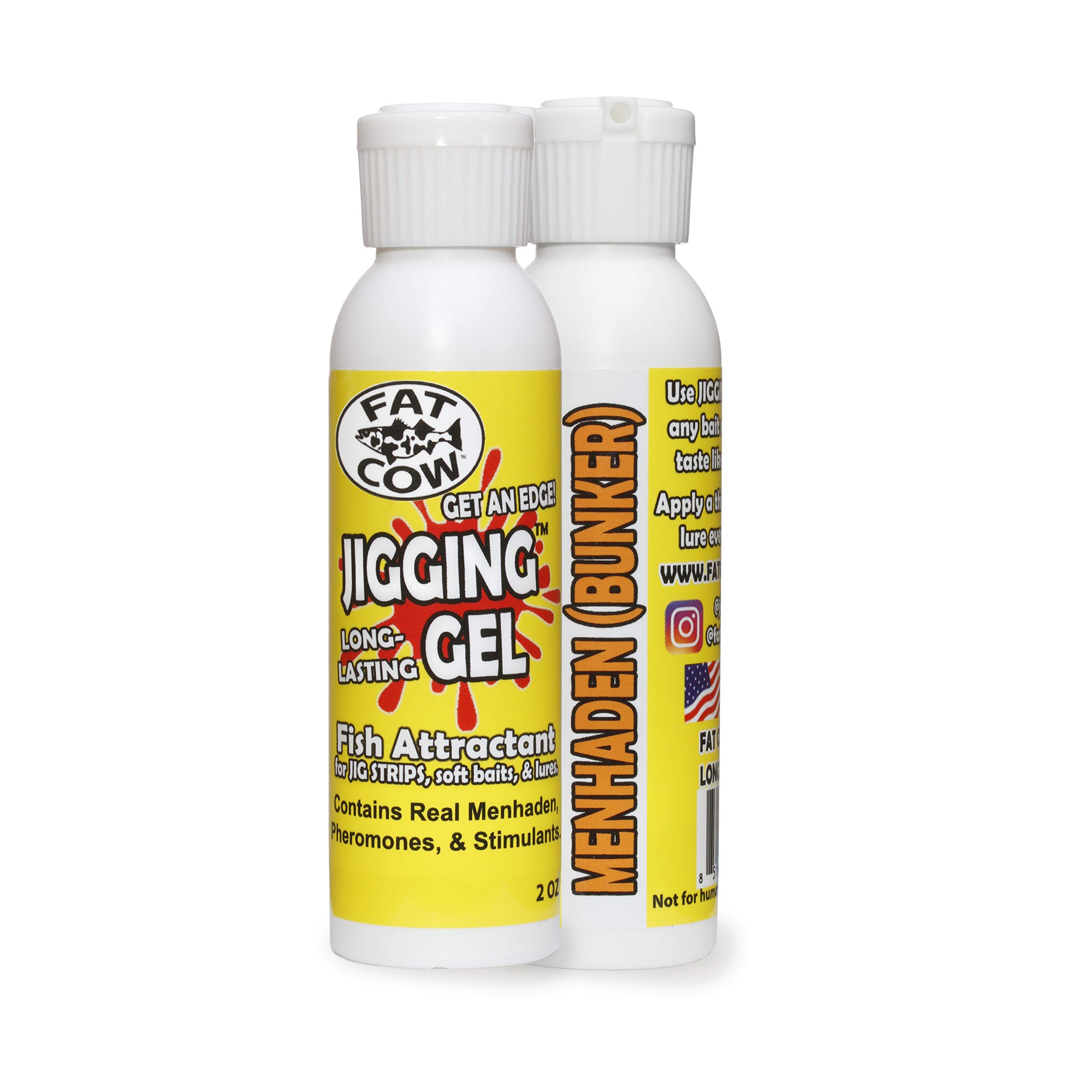 Fat Cow Jigging Gel Fish Attractant Bait Scent - Menhaden Scent - 2 oz
