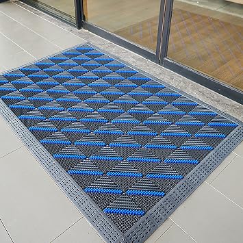 Interlocking Floor Tiles with Drain Holes Non Slip Shower Floor Mat Modular Interlocking Cushion Mat for Drain, Pool, Patio, Balcony, Poultry, Floor Grid Color A, Size 60x90cm