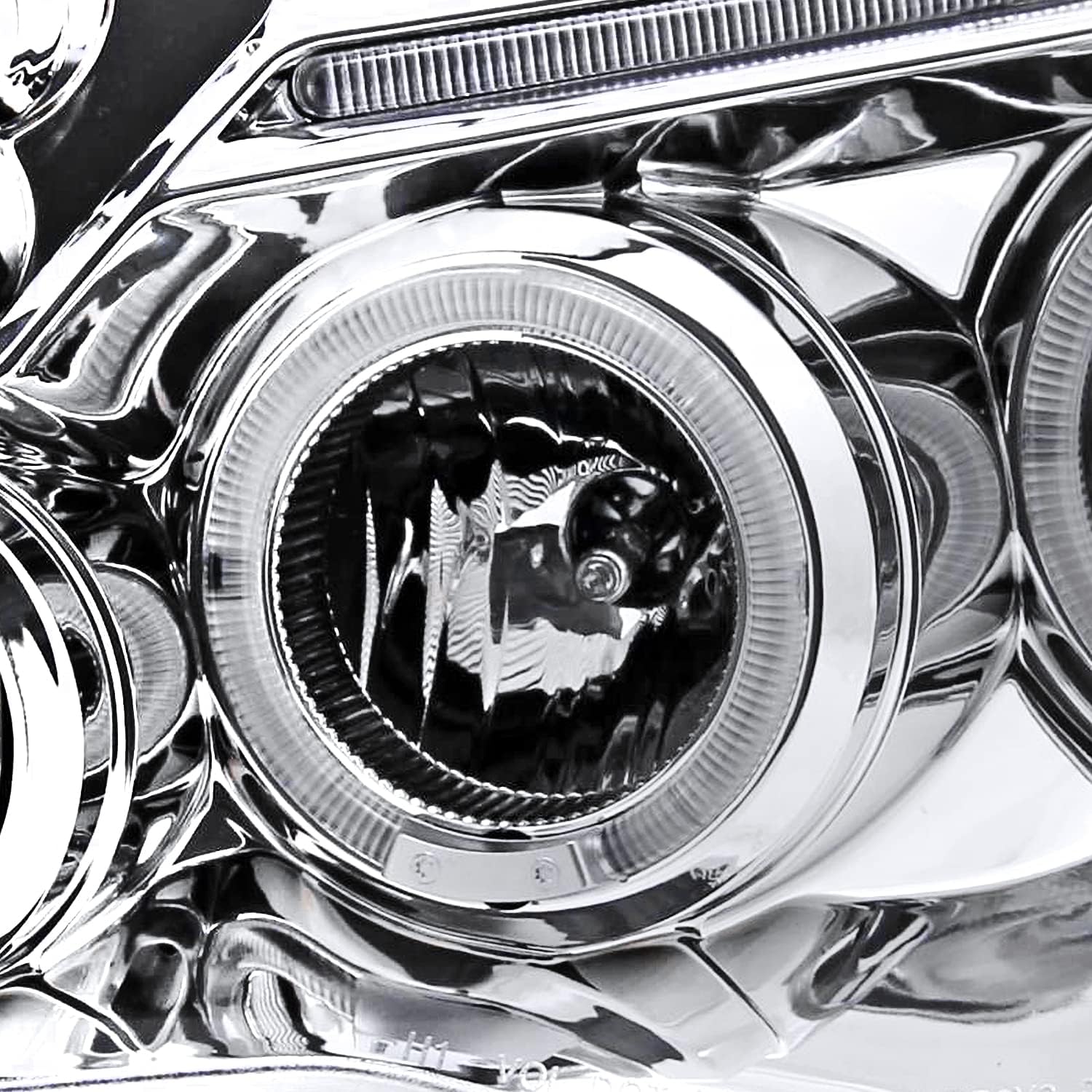 SPEC-D TUNING LED Halo Chrome Housing Clear Lens Projector Headlights Lamps Compatible with 2005-2011 Toyota Tacoma, Left + Right Pair Headlamps Assembly