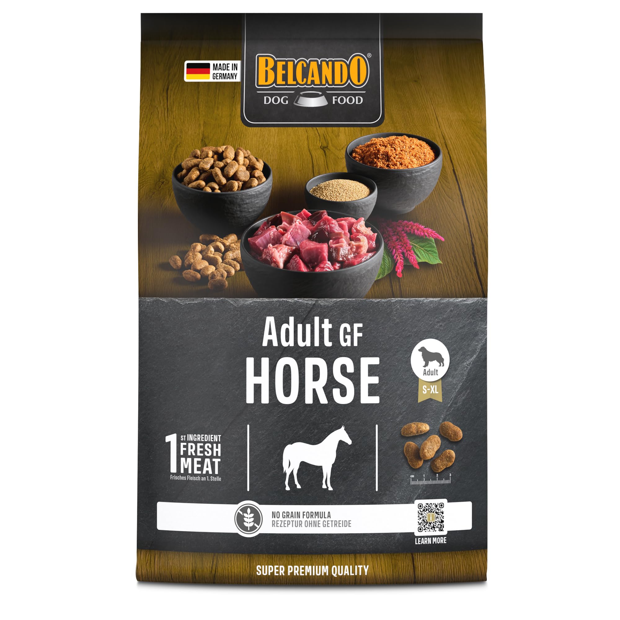 BELCANDO Adult GF Horse [4kg] Hundefutter | Trockenfutter ohne Getreide mit  Pferd | Alleinfuttermittel fr ausgewachsene Hunde Aller Rassen ab 1 Jahr :  Amazon.de: Haustier