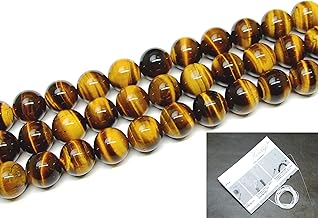 g3-2019A イエロータイガーアイ 黄虎目石 12mm AAA 1連39cm 通し針、解説書、1ｍゴム付き 南アフリカ共和国産 天然石 パワーストーン
