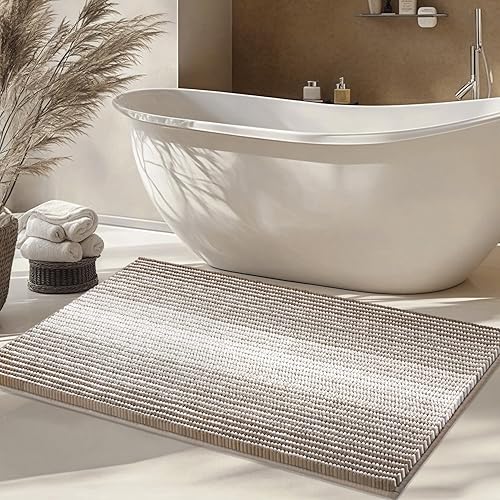 Miniatura 11 de Alfombras de Baño Grandes Antideslizantes de Chenilla - Alfombra de Baño para Ducha Suave Absorbente de Agua - Alfombra de Baño Delante de la Bañera