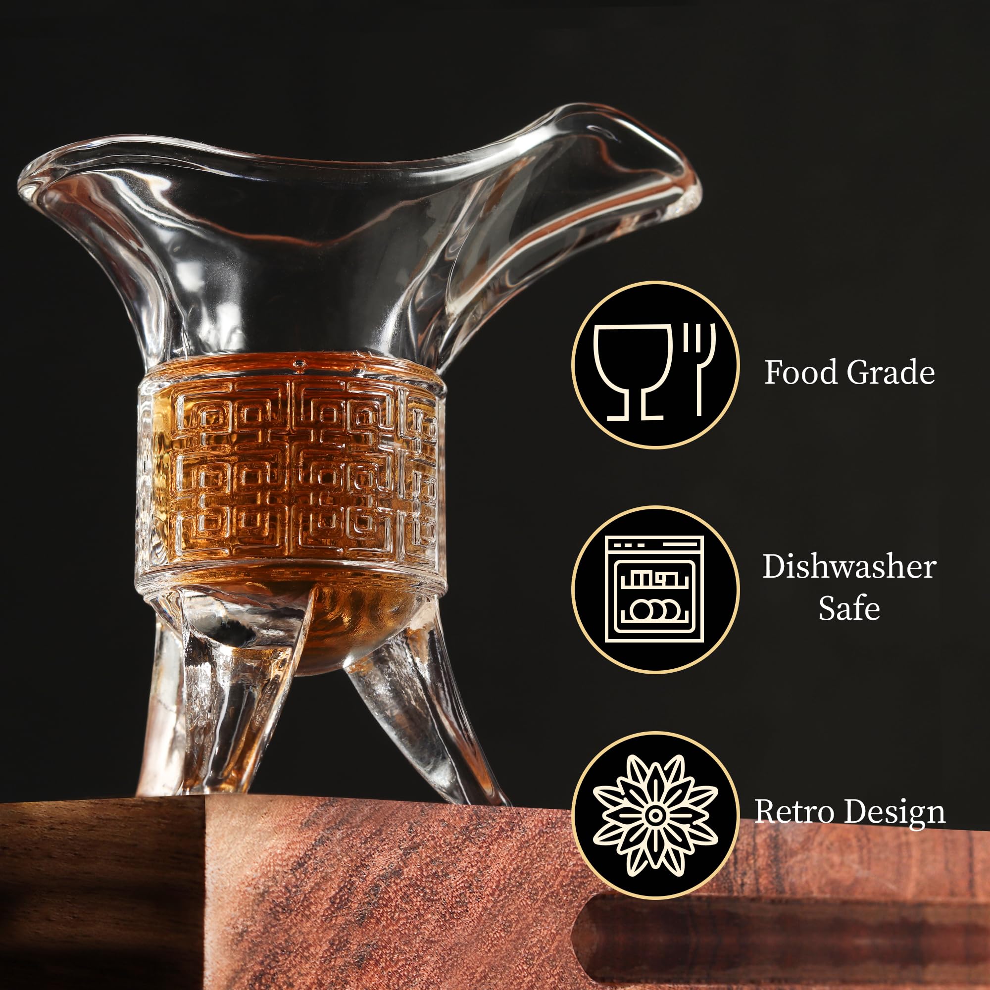 QUAFFER Soju Tequila Vasos de chupito (juego de 8) – Retro Emperador Style Shot Glass – Soju Whisky Tequila Baijiu – Perfecto para fiestas, bares, eventos, bar en casa