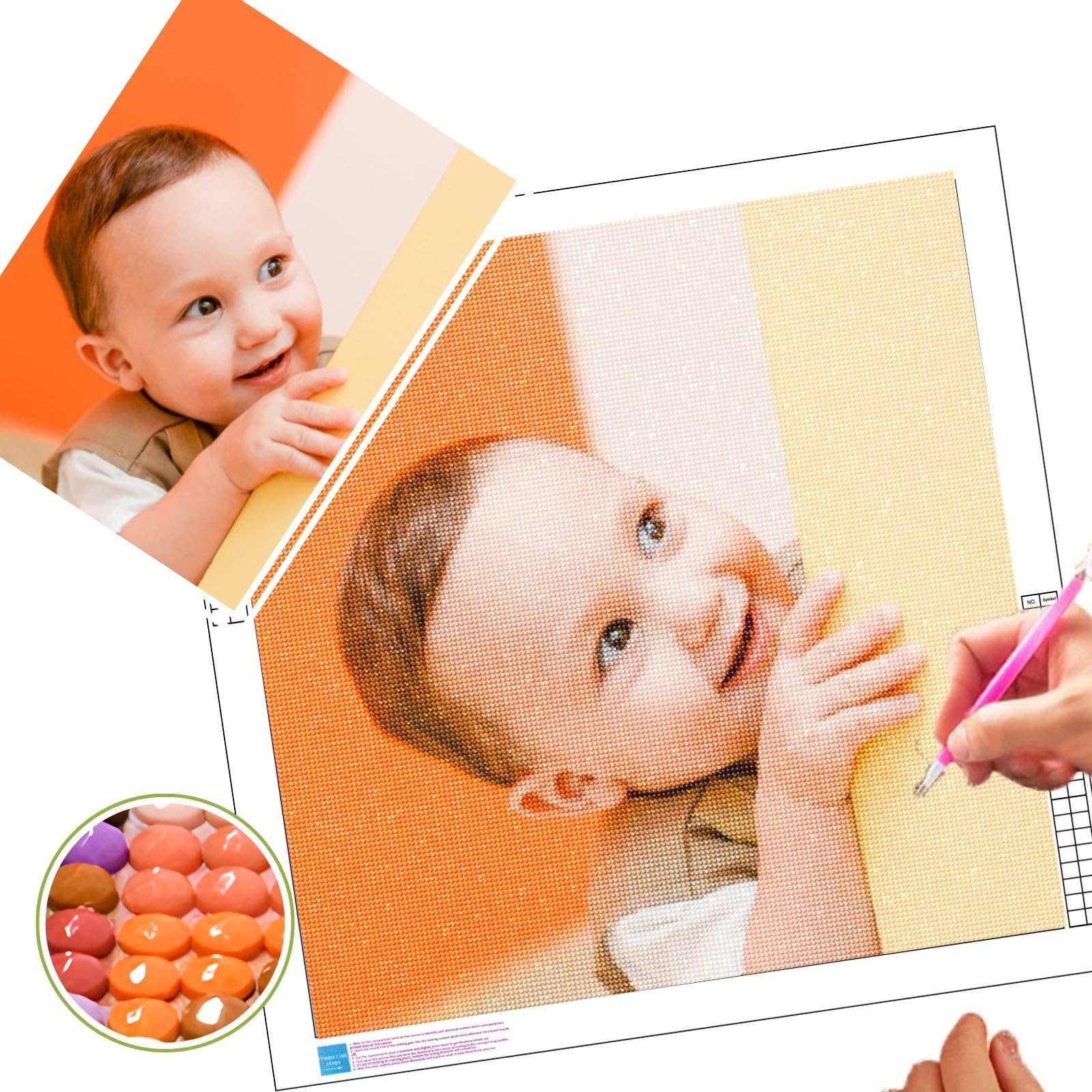 Dr Custom Kits de Pintura con Diamantes Personalizados, Cuadros con Fotos y Dibujos de Diamantes, Regalos para Niños y Adultos