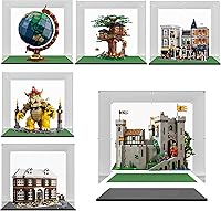 Vista 10 de Vitrina de acrílico Cubo de 15 x 8 x 8 pulgadas, caja de exhibición de acrílico de 0.118 in de grosor con base de madera negra, escaparate