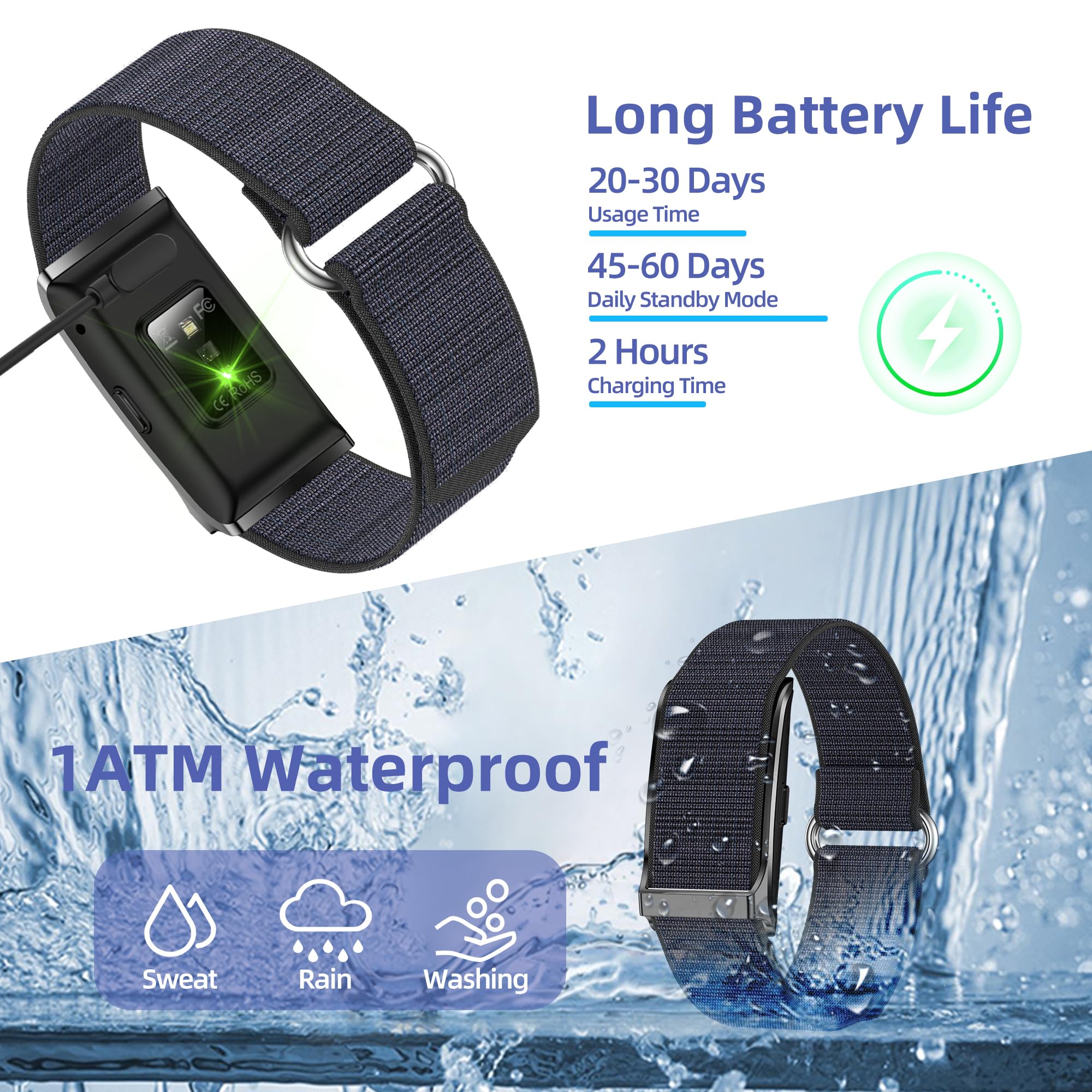 Orologio contapassi con 170+ modalità sportive,Monitoraggio Del Sonno Della Frequenza Cardiaca e Dell'attività,Fitness tracker 60 giorni di standby IP68 cardiofrequenzimetro da polso tracciamento GPS