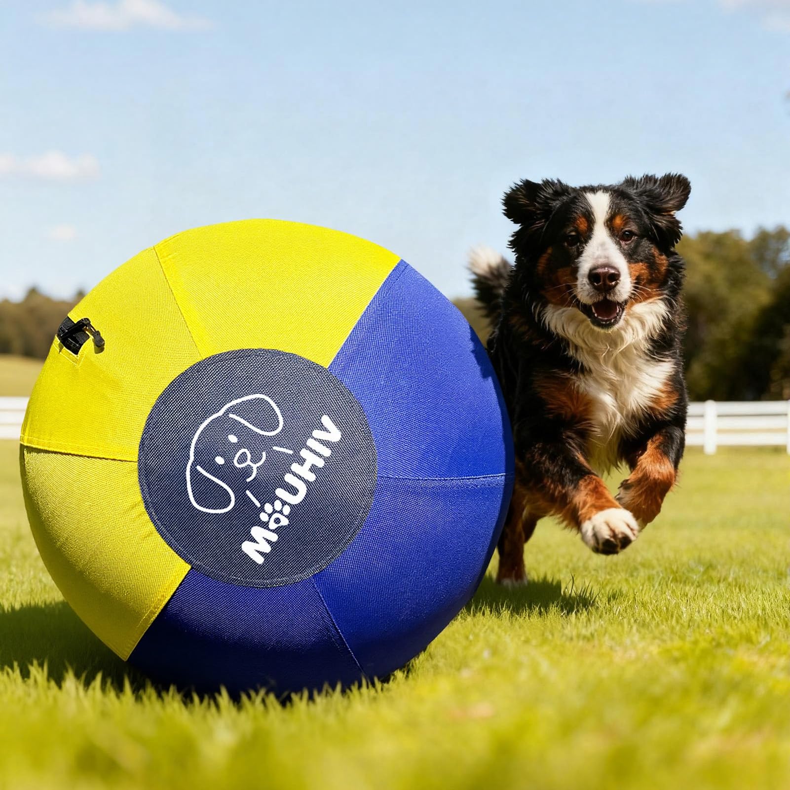 Pelota de entrenamiento para perros de 25 pulgadas, pelotas de entrenamiento para perros grandes con bomba de mano, juguete interactivo para perros, pelotas para entrenamiento al aire libre