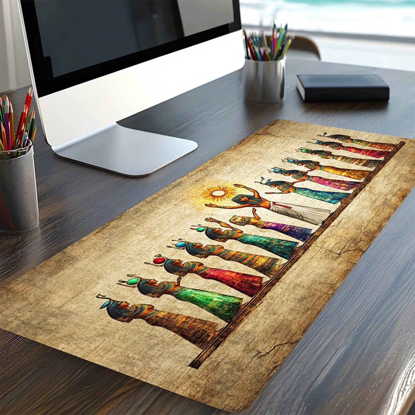 Podkładka pod mysz XXL Egipt, podkładka pod mysz na biurko 1200 x 600 x 3 mm, podkładka pod mysz z antypoślizgową gumową podstawą, podkładka pod mysz improve speed and accuracy do