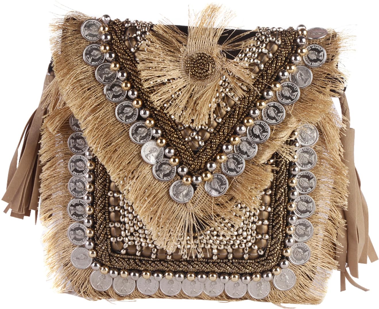 Golden mini golden banjara boho bag II Women's Traditional Designer Clutch For Women & Girls II Banjara Boho bag-image-29