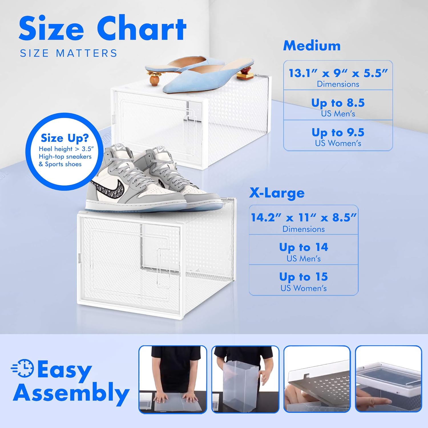 Amаzіng 🔥 Shoe Organizer Shoe Storage - Shoe Boxes Clear Plastic Stackable, Plastic Shoe Box. Sneaker Shoe Containers, Shoes Organizer for Closet Organizers and Storage Bins, Shoe Cubby (X-Large)
