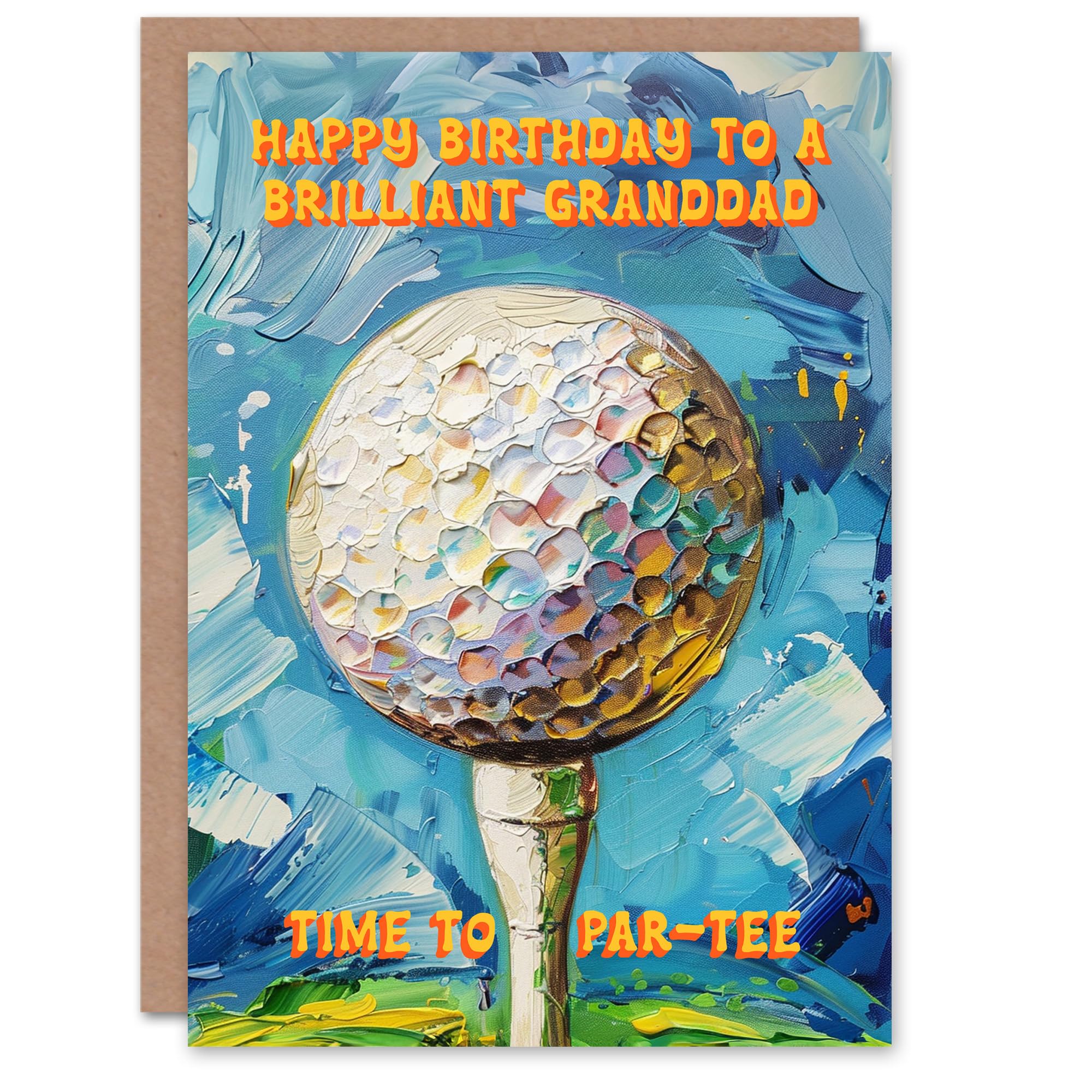 Artery8 Happy Birthday Card to a Brilliant Granddad Golfing Lover Golf Pun Party Par Tee Woods