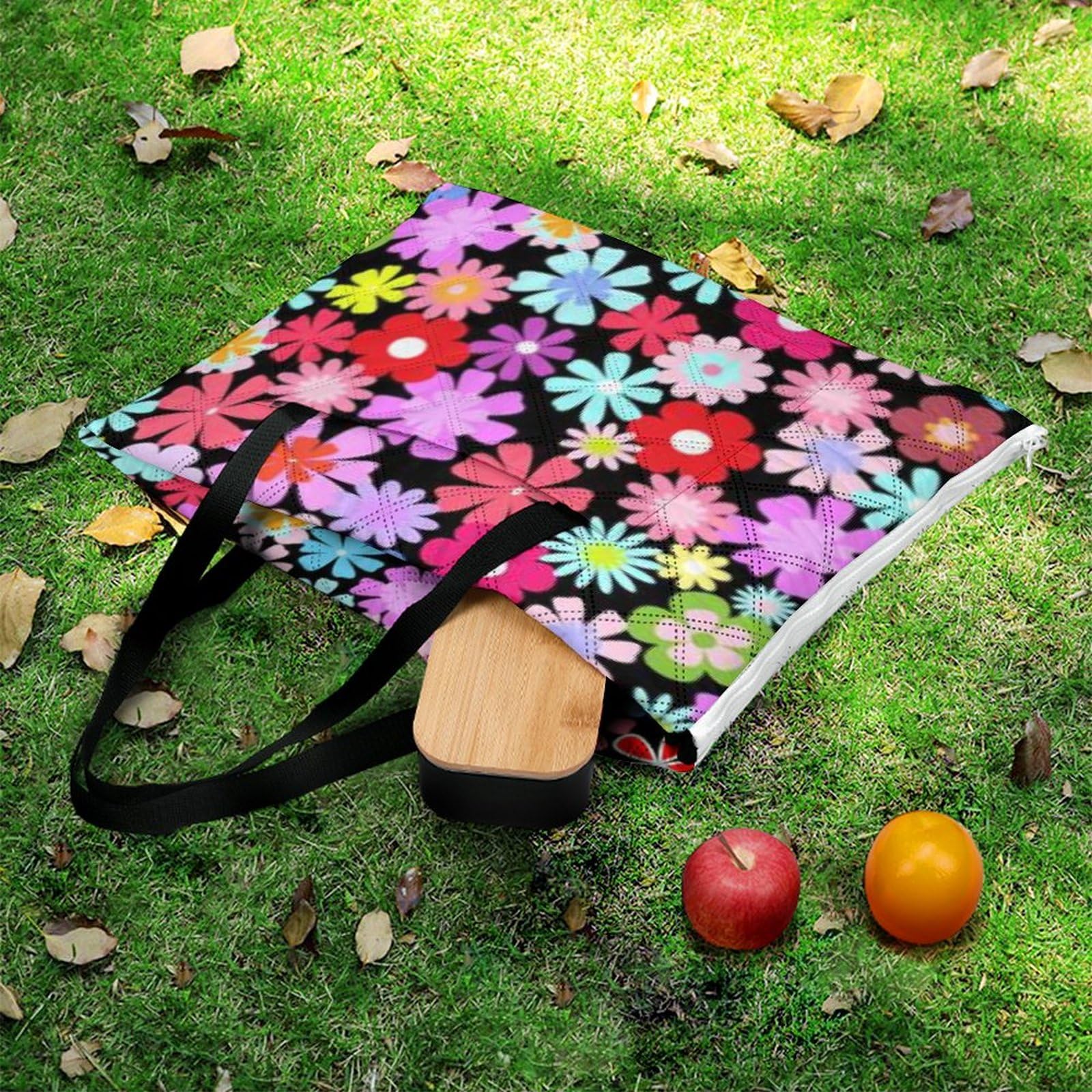 3D Impression Motif De Fleurs Couverture Pique Nique Tapis De Plage Anti Sable Matelas De Plage Tapis Picnic pour Le Voyage, Le Camping, Les Vacances, Etc 200x200cm