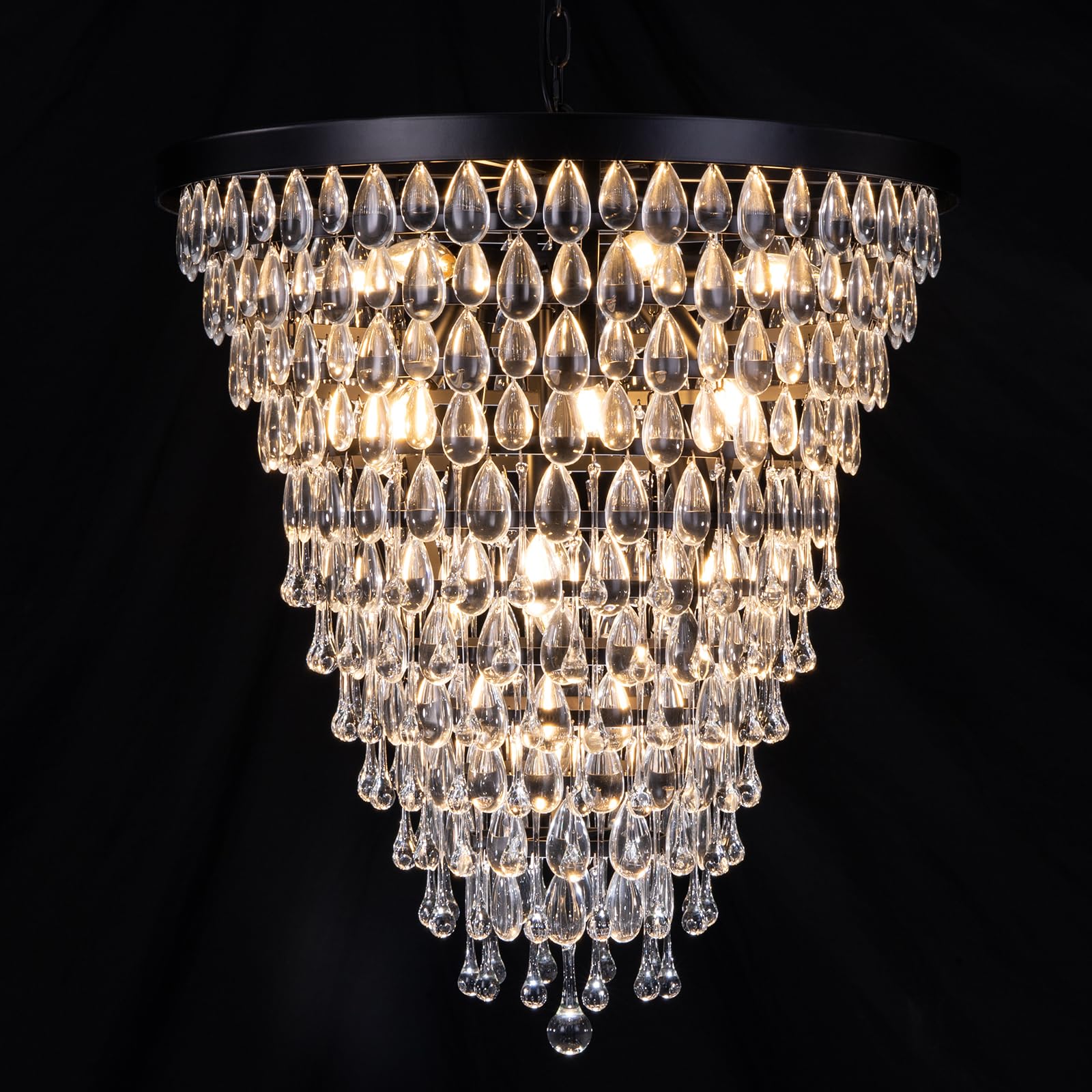Wellmet 12Tiers Modern Crystal Chandelier, 13-Light