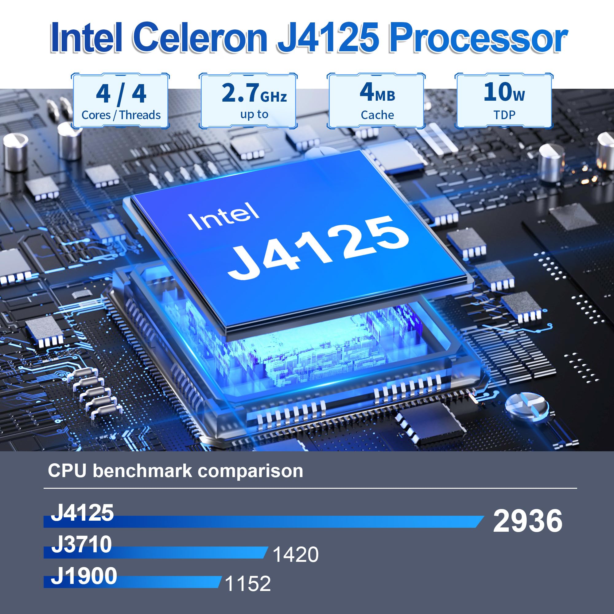 CWWK Mini PC Firewall, 4 x Gigabit LAN, Celeron J4125 CPU, Industrial RS232 COM, Fanless Mini Computer, OPNsense Micro Appliance, NO RAM Or SSD, mSATA, SATA3.0, miniPCIe, SIM