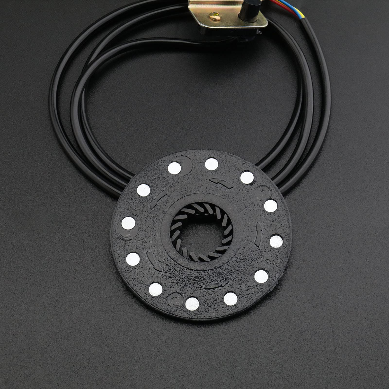 EMSea 12 Aimants Capteur de Vitesse, Système d'assistance au Pouls avec Connecteur de 3 Broches Mâle et Câble de 90cm pour Vélo Électrique Pas