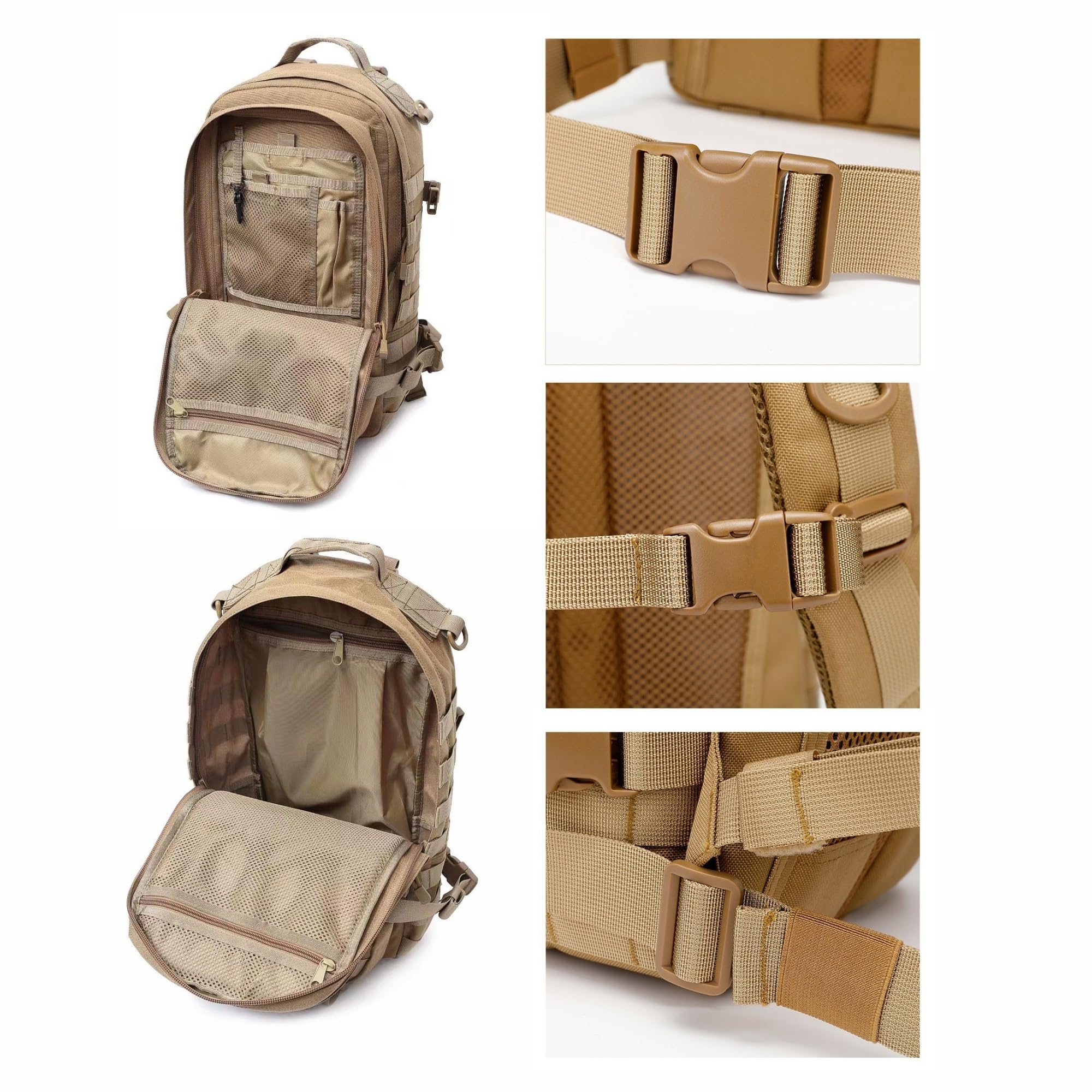 Outdoor 20-35l Military Tactical Assault Hiking Oddychający Plecak, Casual Waterproof Travel Camping Daypack, Do Jazdy Na Rowerze I Na Rowerze Szkoły Pieszych Wędrówek, Trekkingu, Polowań(Army green)