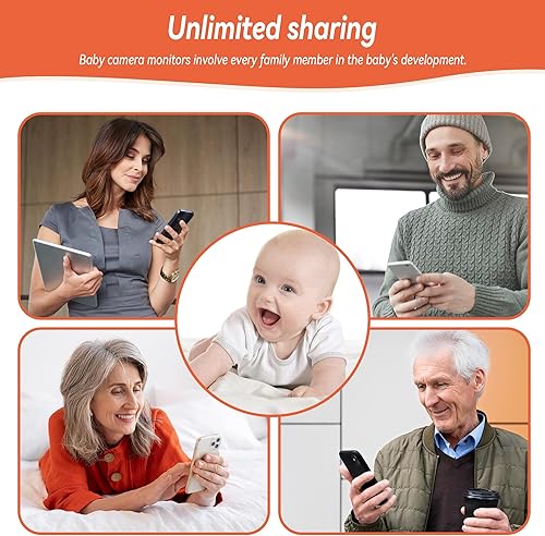 Miniatura 6 de Monitor de bebé inteligente 2K con cámara y audio, monitor de bebé WiFi 5G2.4G con visión nocturna, sensor de temperatura y humedad, grito y