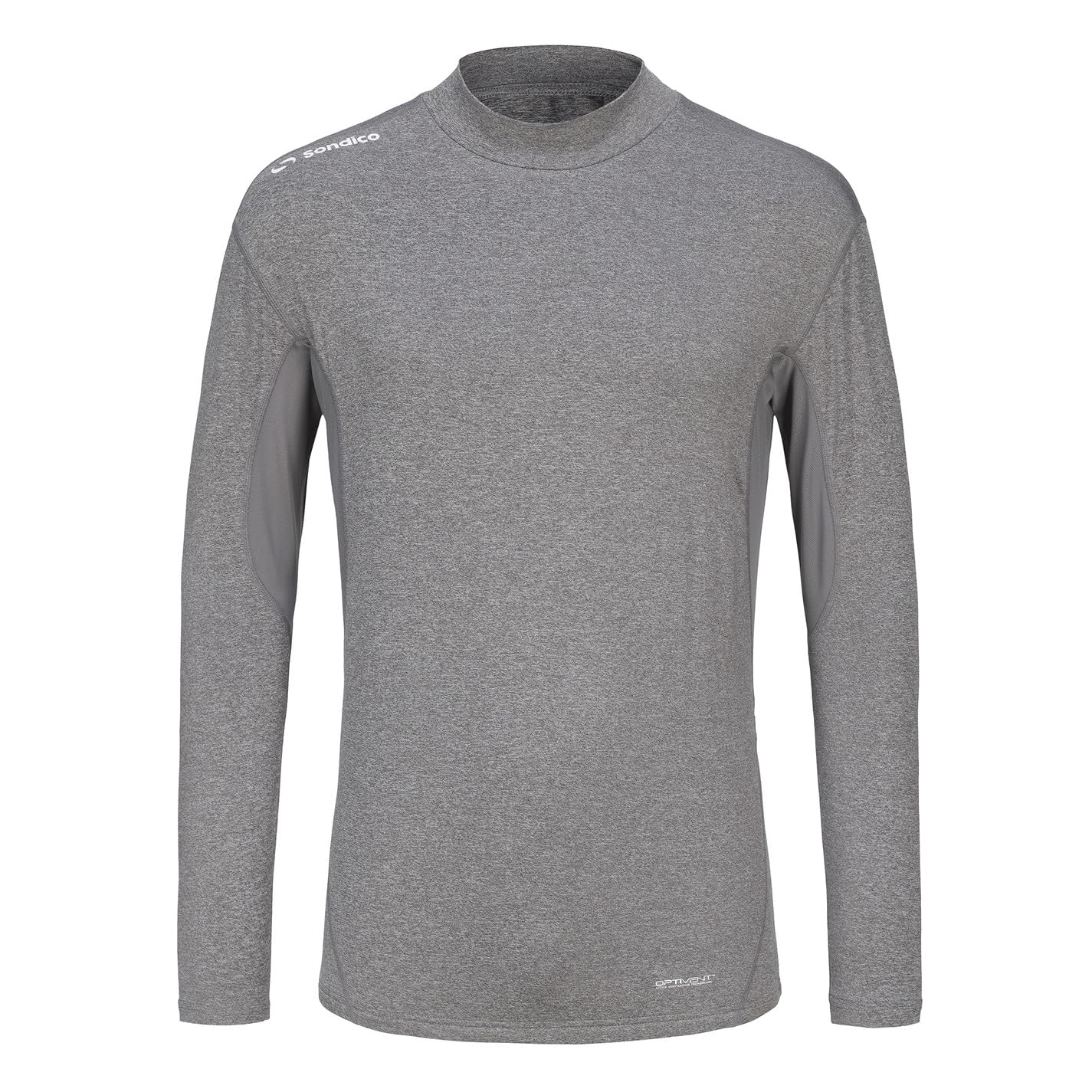 Sondico Mens Base Mock Neck Baselayer Top Grey L