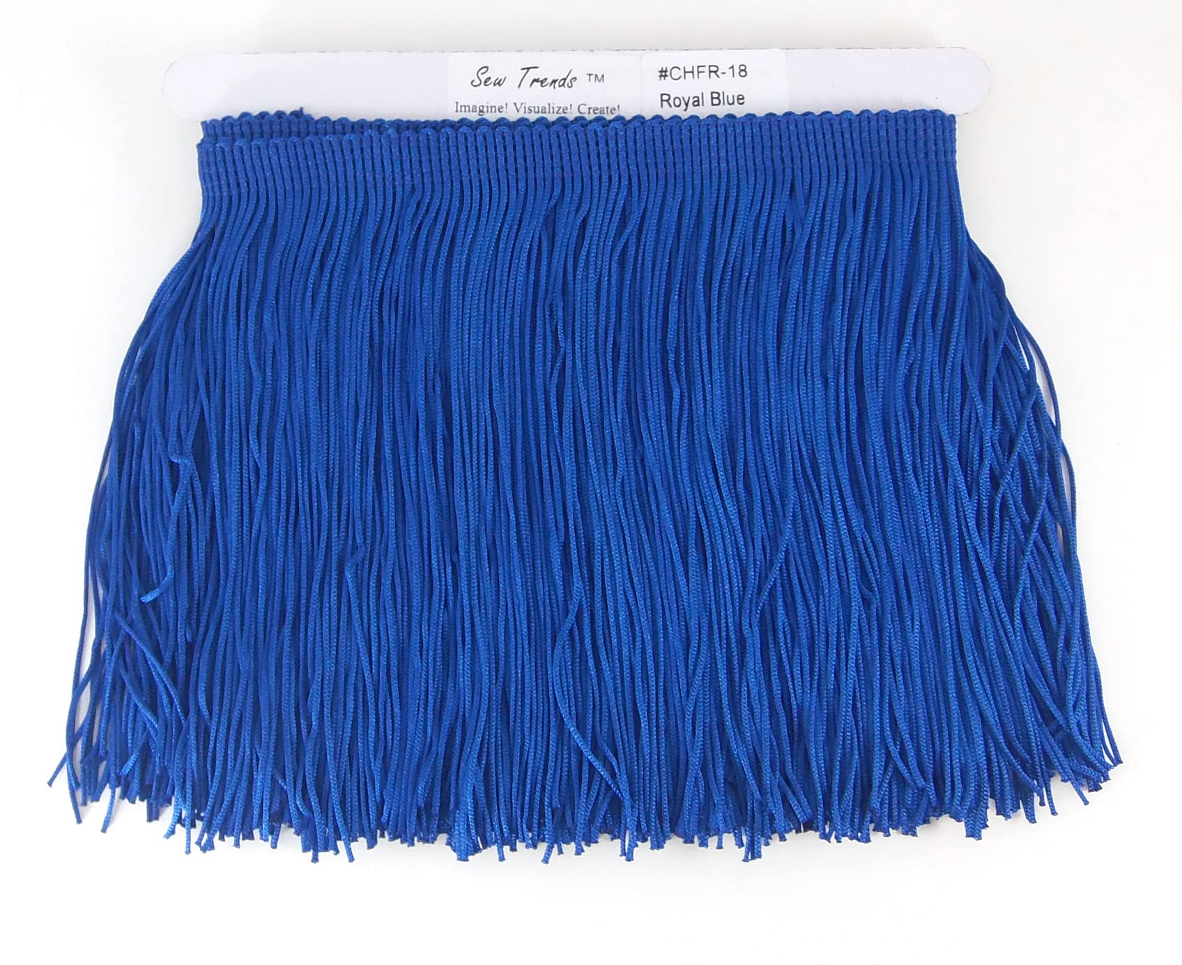5 Yards of 6" Long Chainette Fringe Thread Yarn Tassel Trim Braid Fringe for Crafts Sewing and Decor-Royal Blue