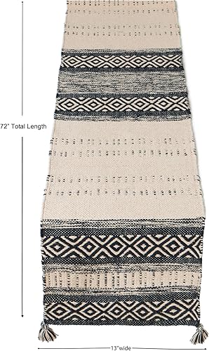 Miniatura 2 de REDEARTH Camino de mesa Camino de mesa tejido a mano exquisito hecho a mano bohemio decorativo para mesa de comedor, mesa de café, consola,