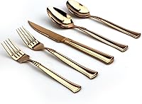 Vista 3 de Juego de cubiertos de acero inoxidable 18/10 de 20 piezas de cuchillos de carne serrados clásicos y afilados, color negro espejo, servicio para 4