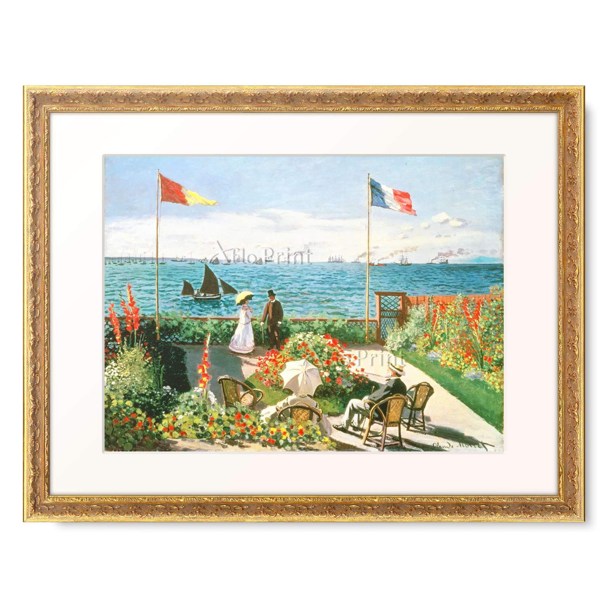 Amazon.co.jp: クロード・モネ Claude Monet 「サンタドレスのテラス 